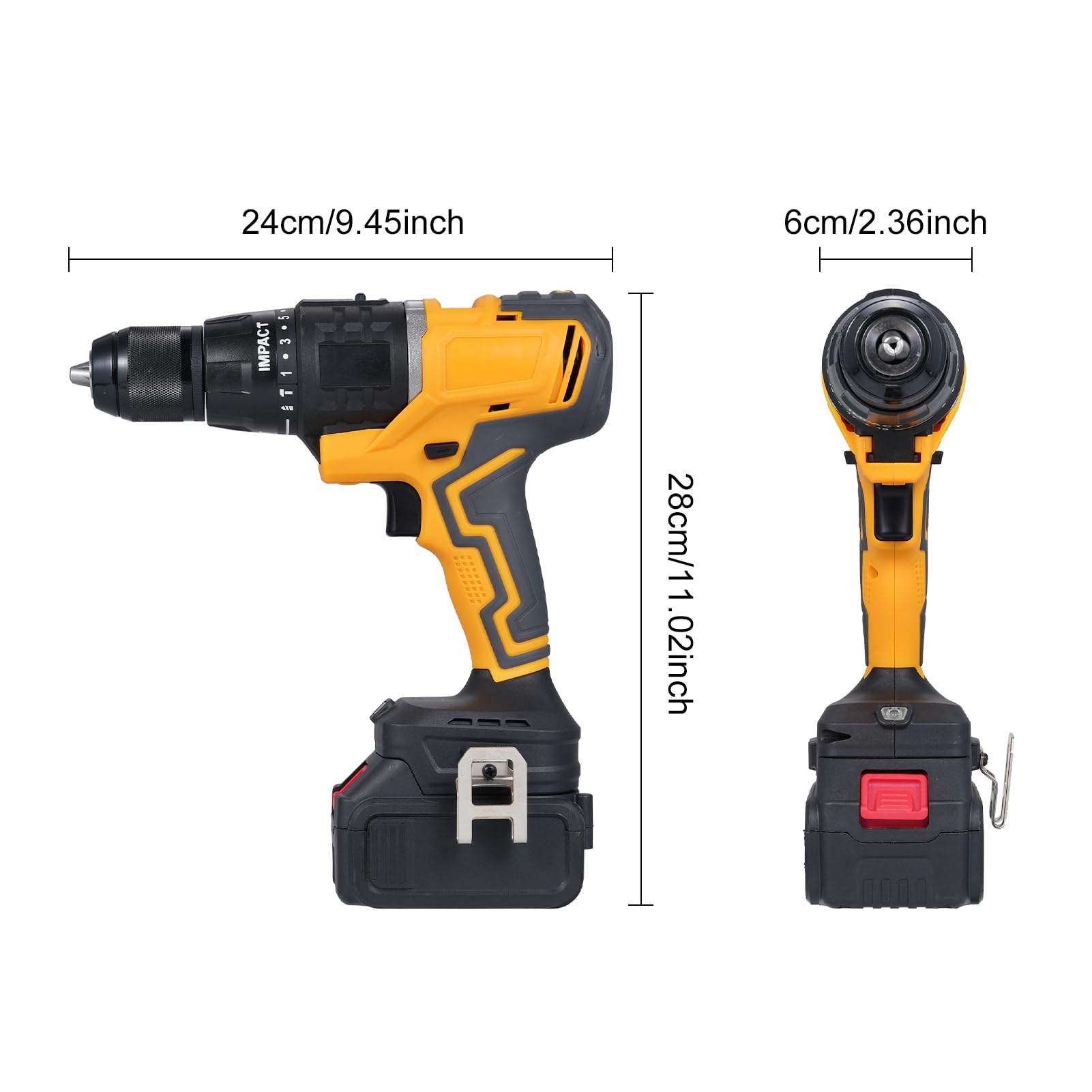 Weytoll Kit Utensili 20V Trapano+Smerigliatrice Senza Batteria