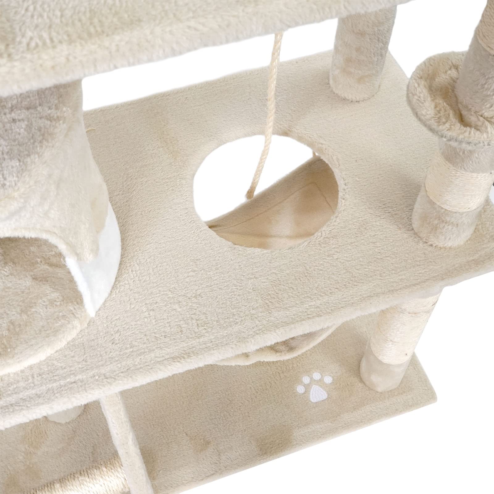 Wiltec albero tiragraffi gatti beige 141cm sisal