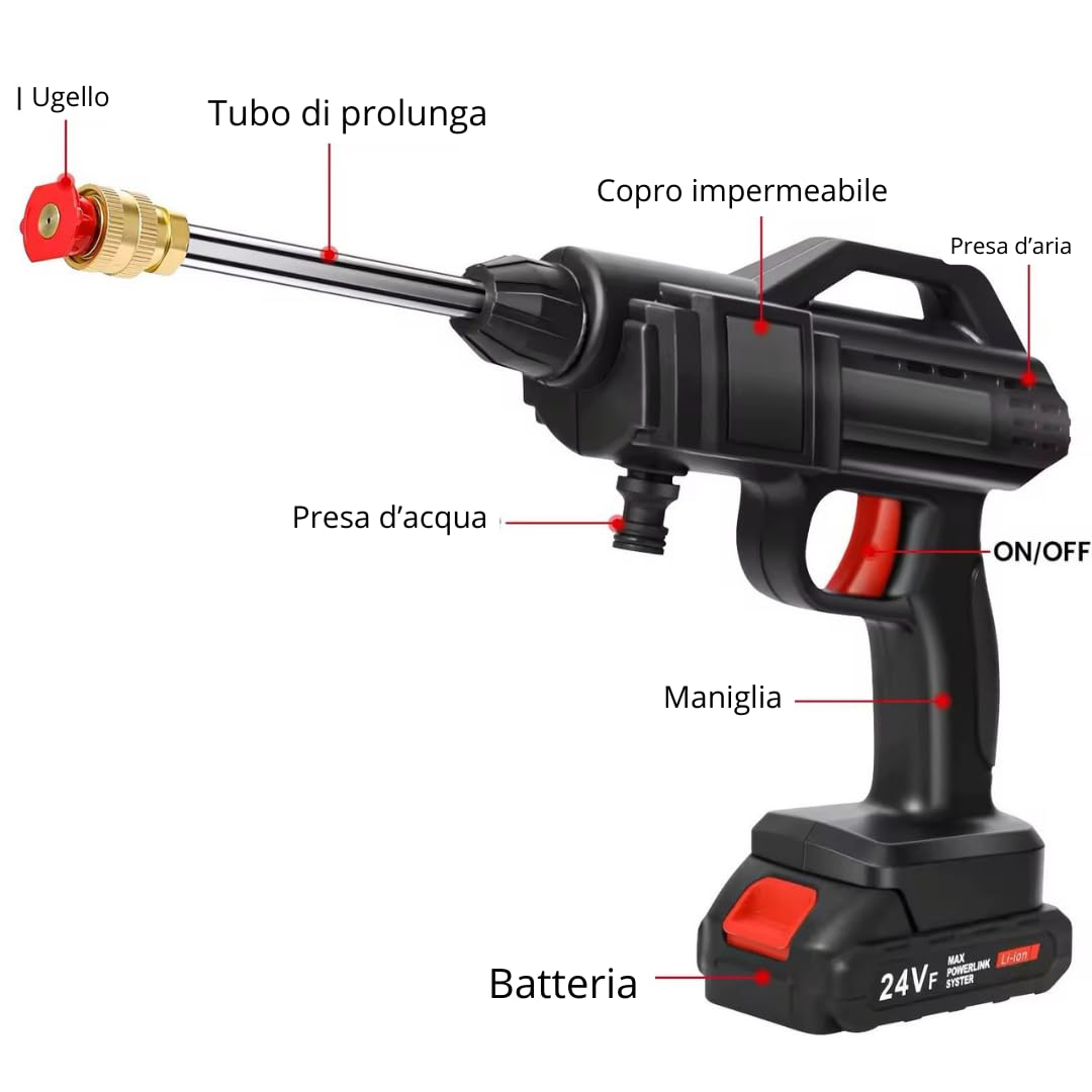 DE ROSA SHOP kit soffiatore + idropulitrice a batteria 48V 2x3Ah
