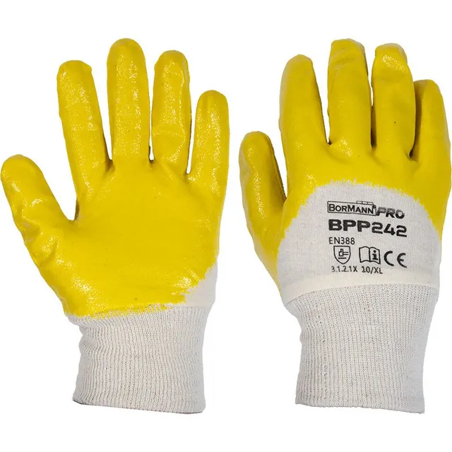 Bormann Guanti Cotone Nitrile 10/XL EN388 Antiscivolo