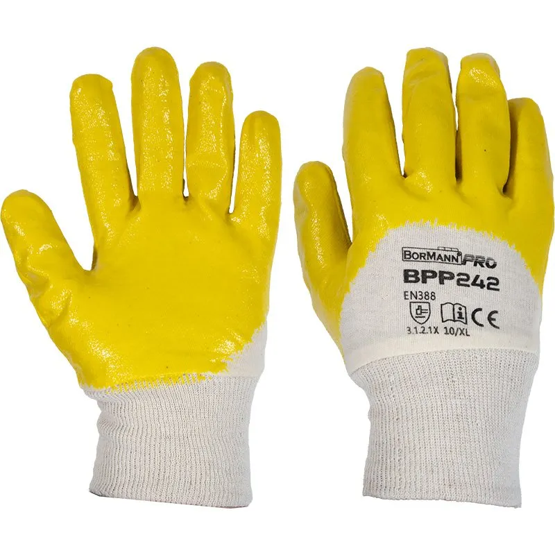 Bormann Guanti Cotone Nitrile 10/XL EN388 Antiscivolo