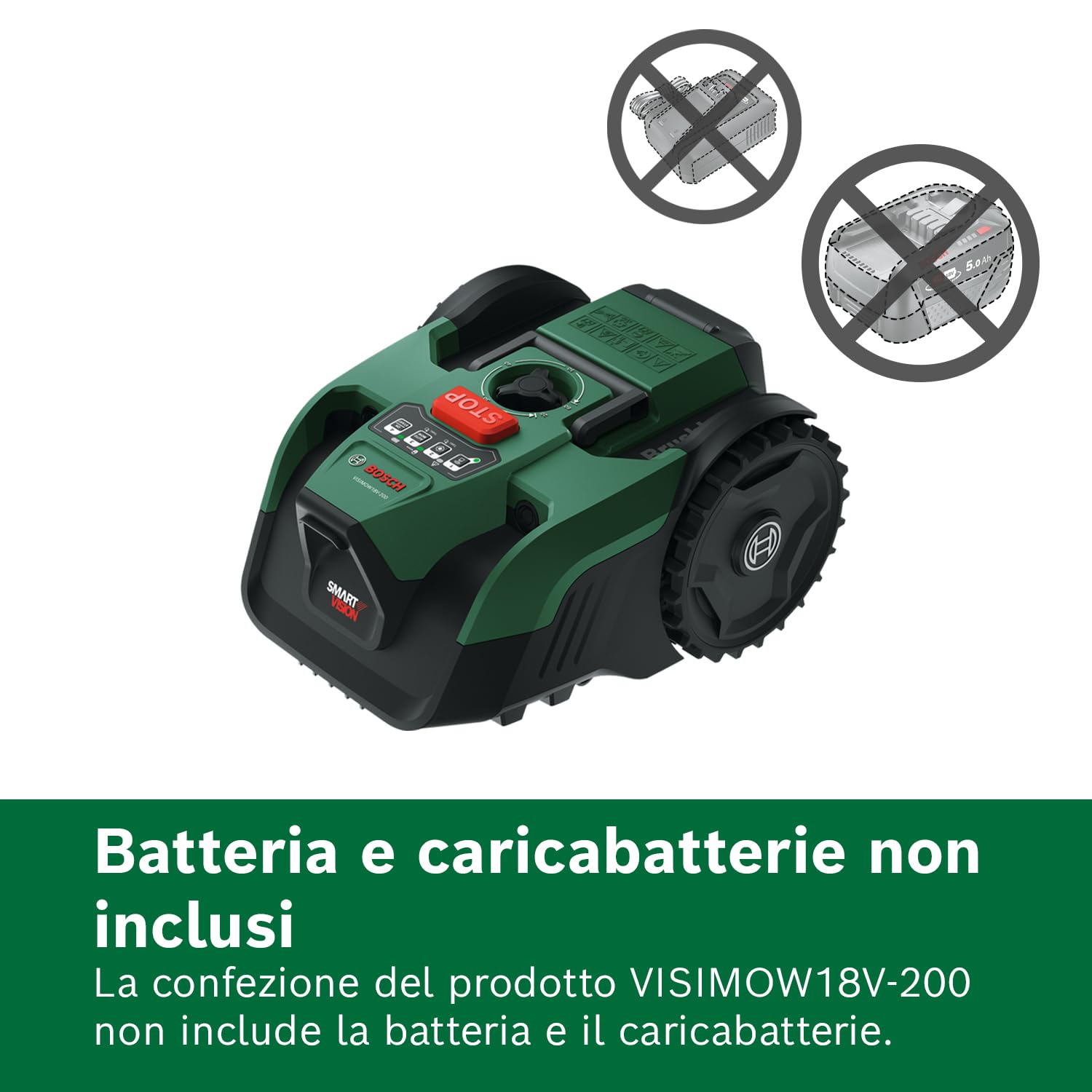 Bosch VISIMOW18V-200 Robot Rasaerba 200 mq Senza Batteria