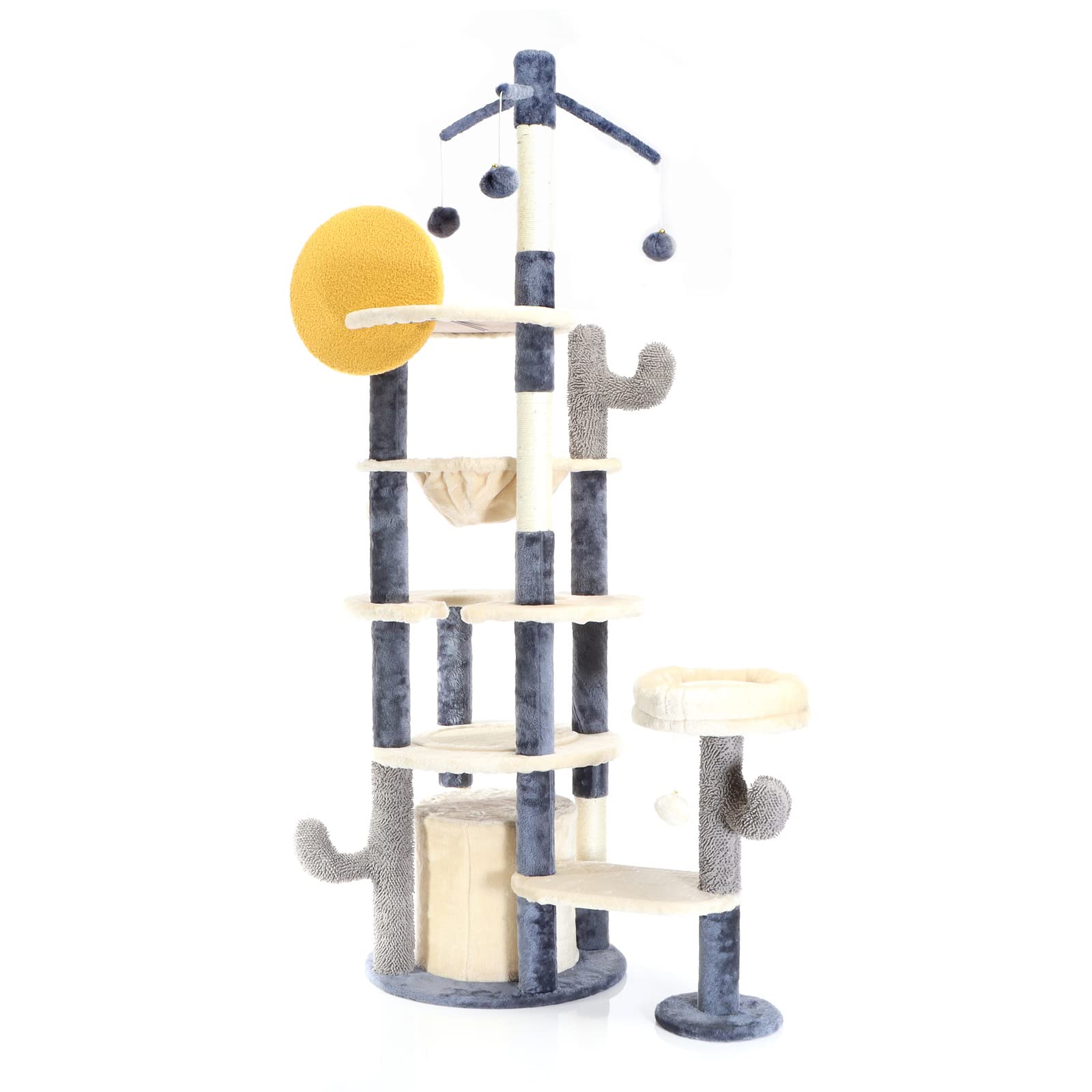 Fudajo Albero Tiragraffi Grigio 172cm Casetta Amaca