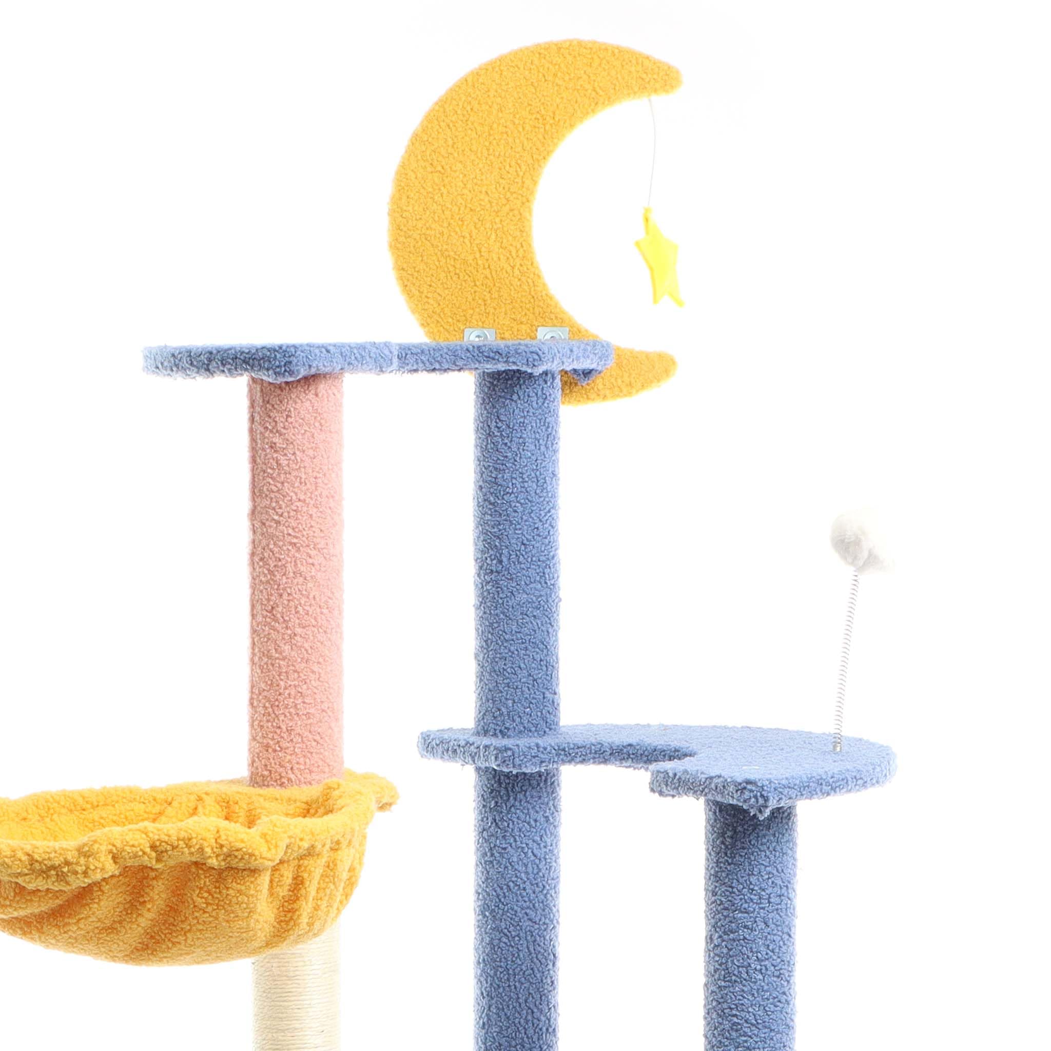 Fudajo Albero Tiragraffi 132 cm Blu Giallo Luna