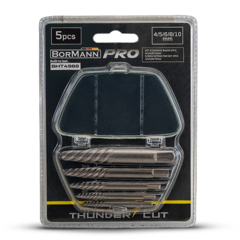 Bormann Set estrattori viti 5 pezzi 4-10 mm rotti