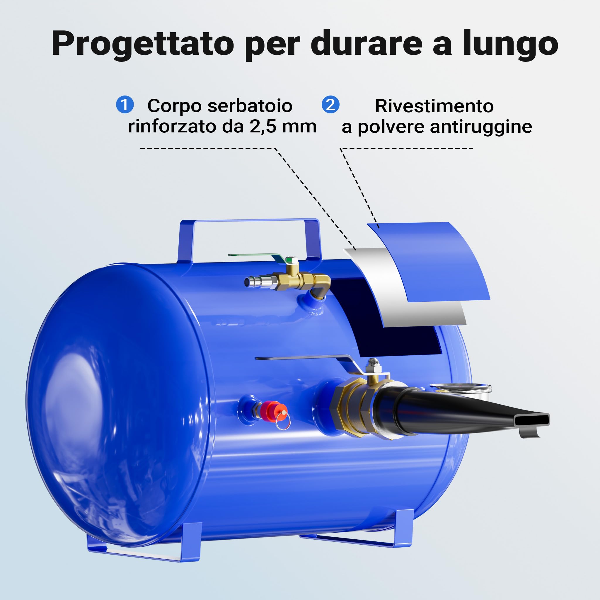Wiltec Booster pneumatici 19L tallonatore max 10 bar