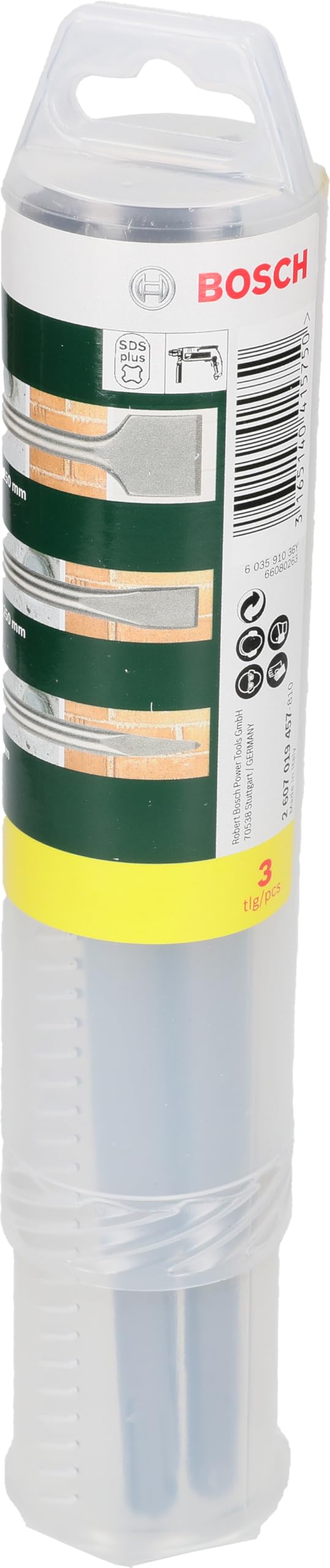 Bosch Set Scalpelli SDS Plus 3 Pezzi Calcestruzzo