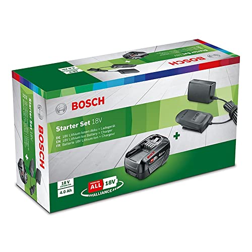 Bosch Home Garden Starter Set 18V Batteria 4,0Ah Carica