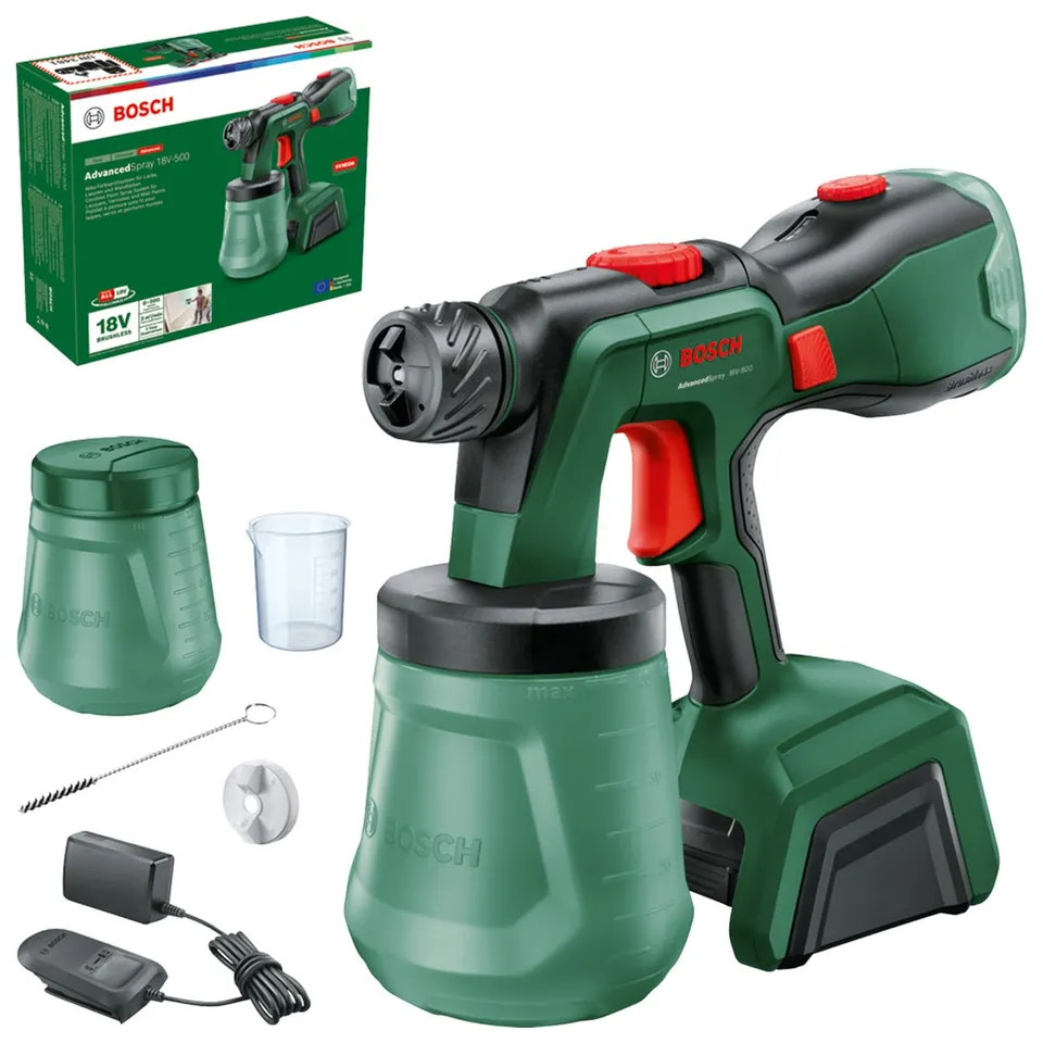 Bosch AdvancedSpray 18V-500 pistola vernice batteria 4Ah
