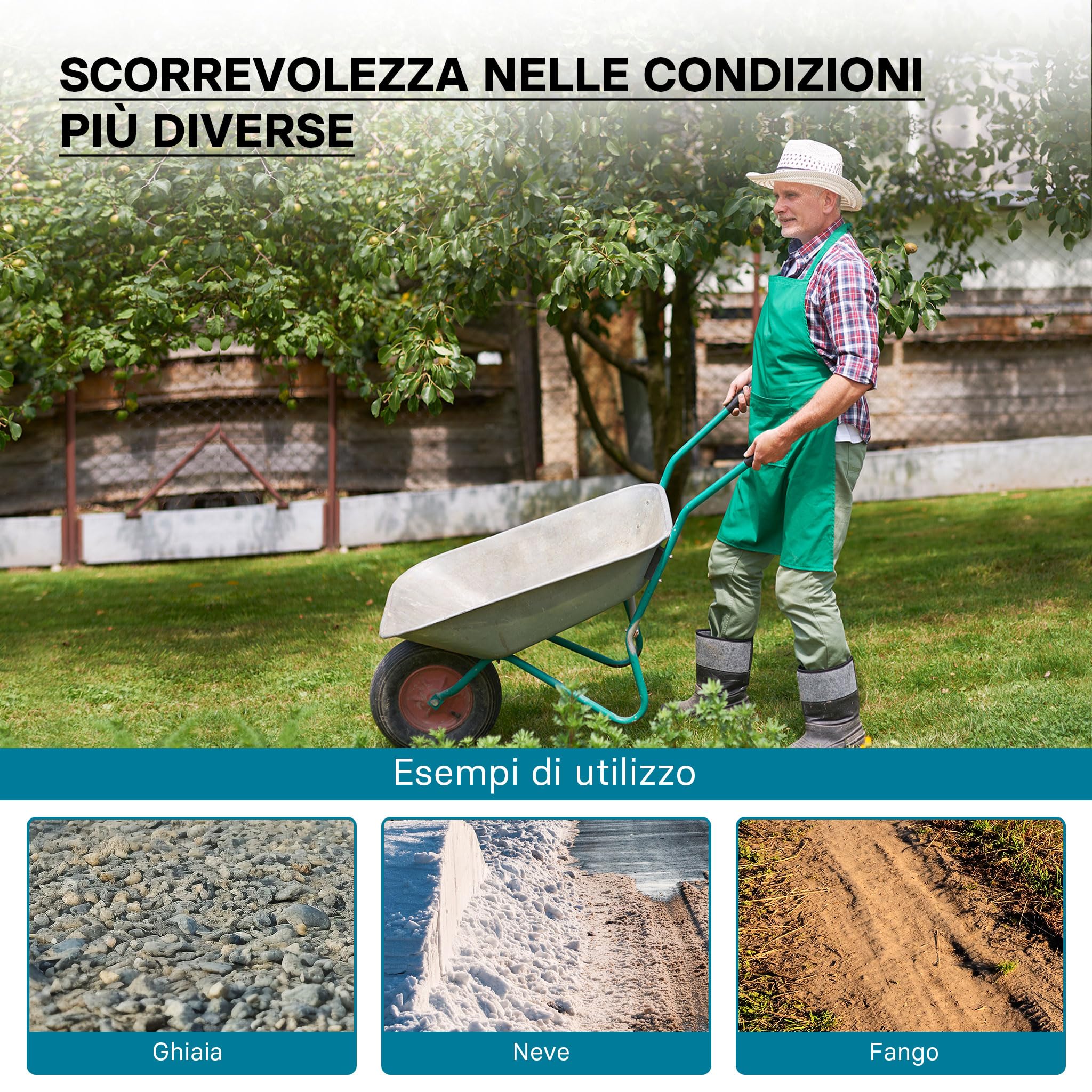Wiltec copertone carriola 3.50-8 350x100 mm gomma