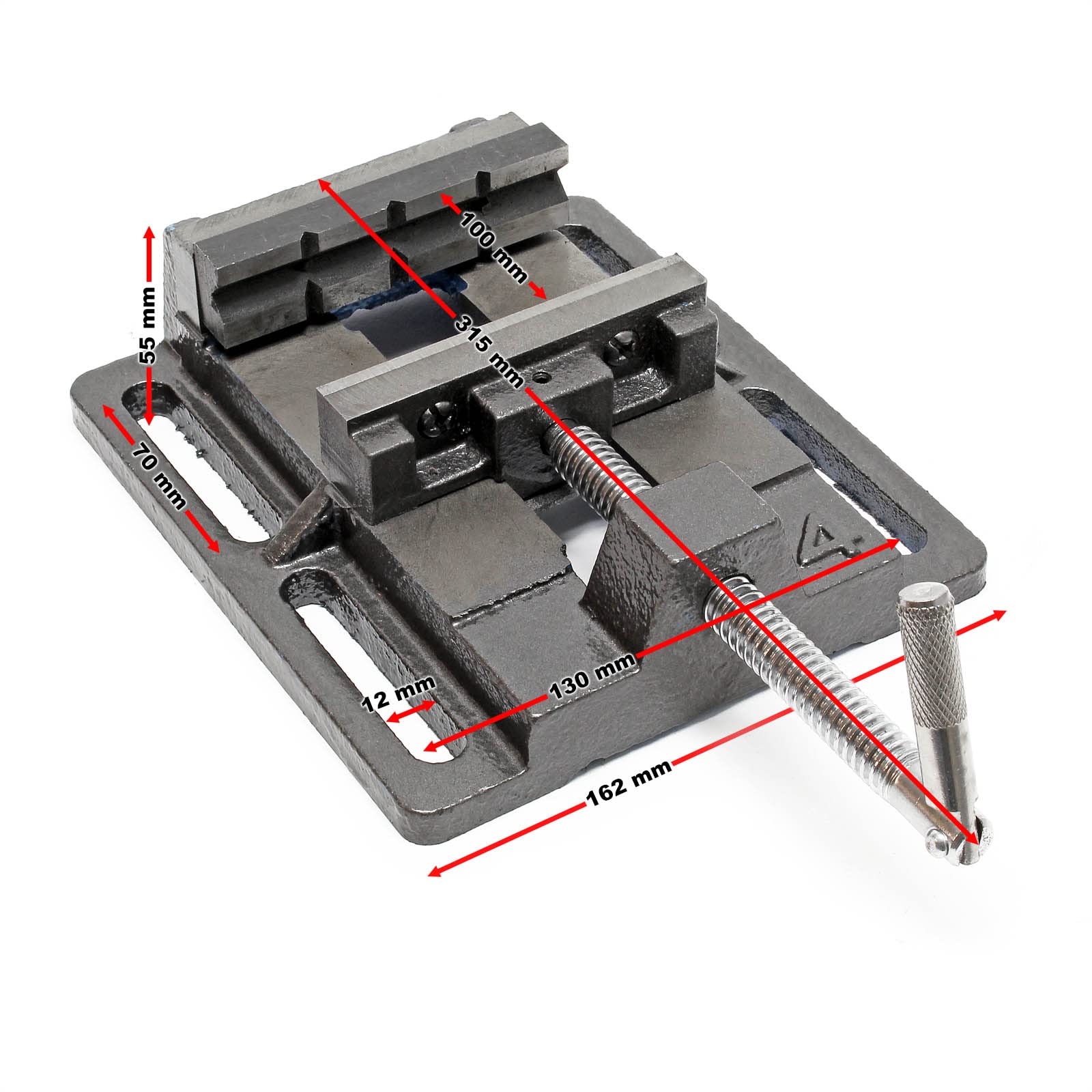 Wiltec Morsa da Banco 100 mm ghisa serraggio 75 mm
