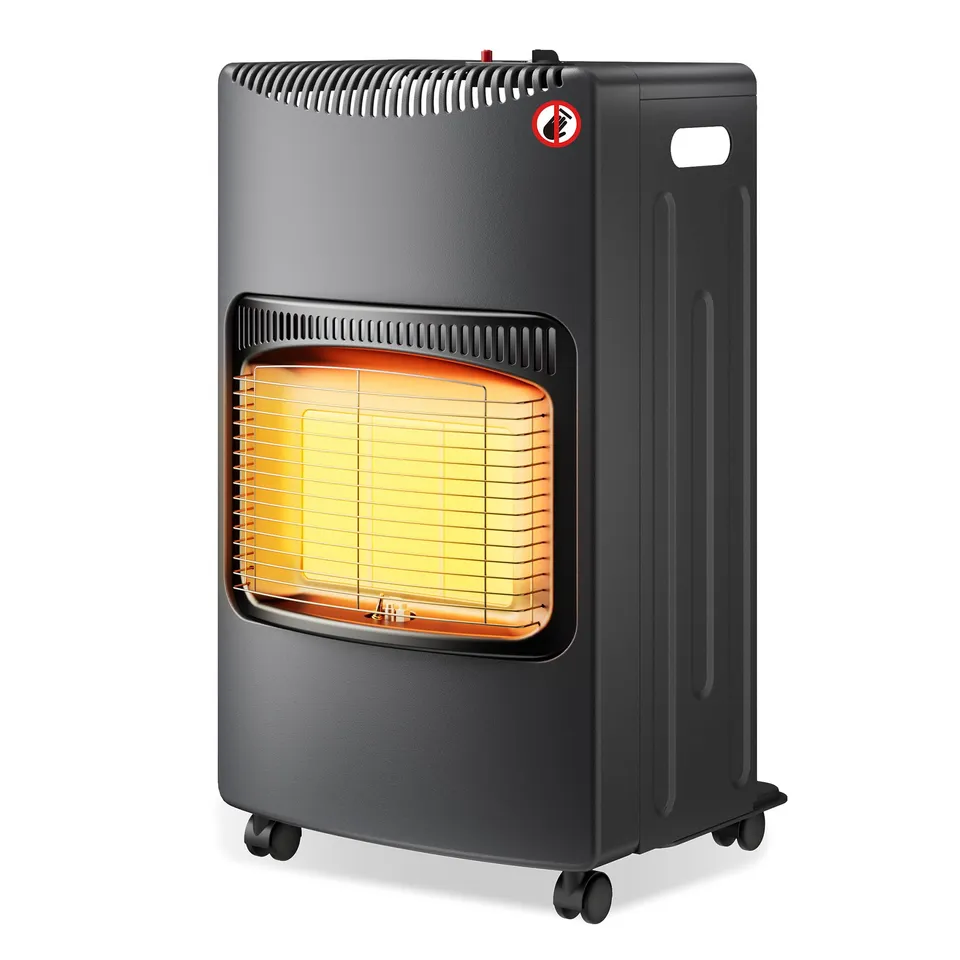 Wiltec Stufa Gas Infrarossi 4,2kW Pieghevole 3 Livelli Rotelle