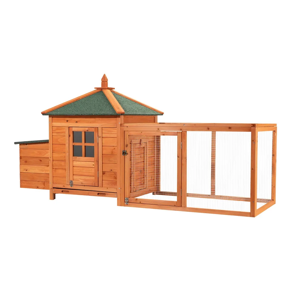 Wiltec Conigliera Pollaio Legno Marrone con Recinto