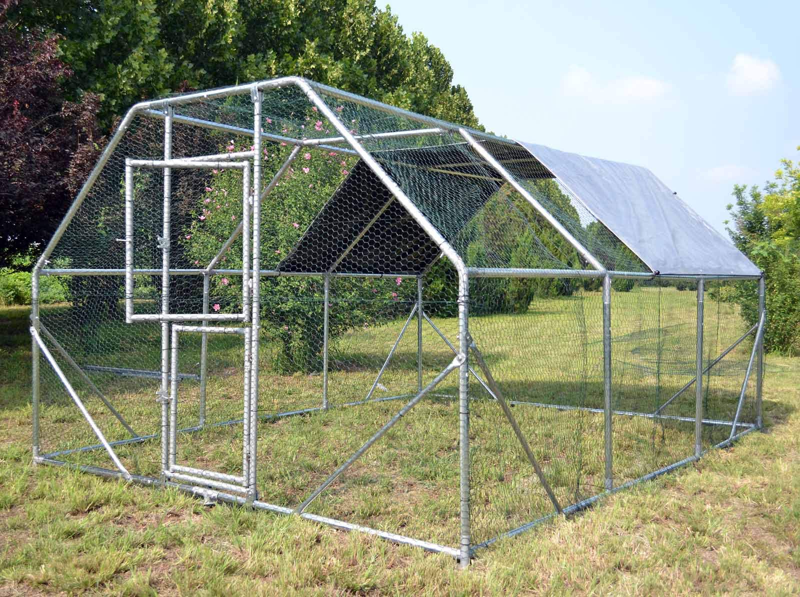 Wiltec Recinto giardino XXL 4x3x2 m con tetto polli