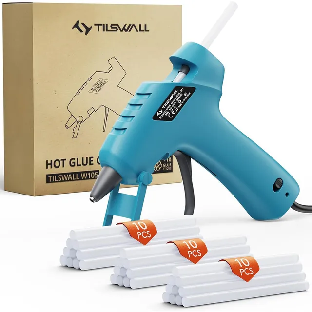 Tilswall Pistola Colla a Caldo 20W con 30 Stick 170°C
