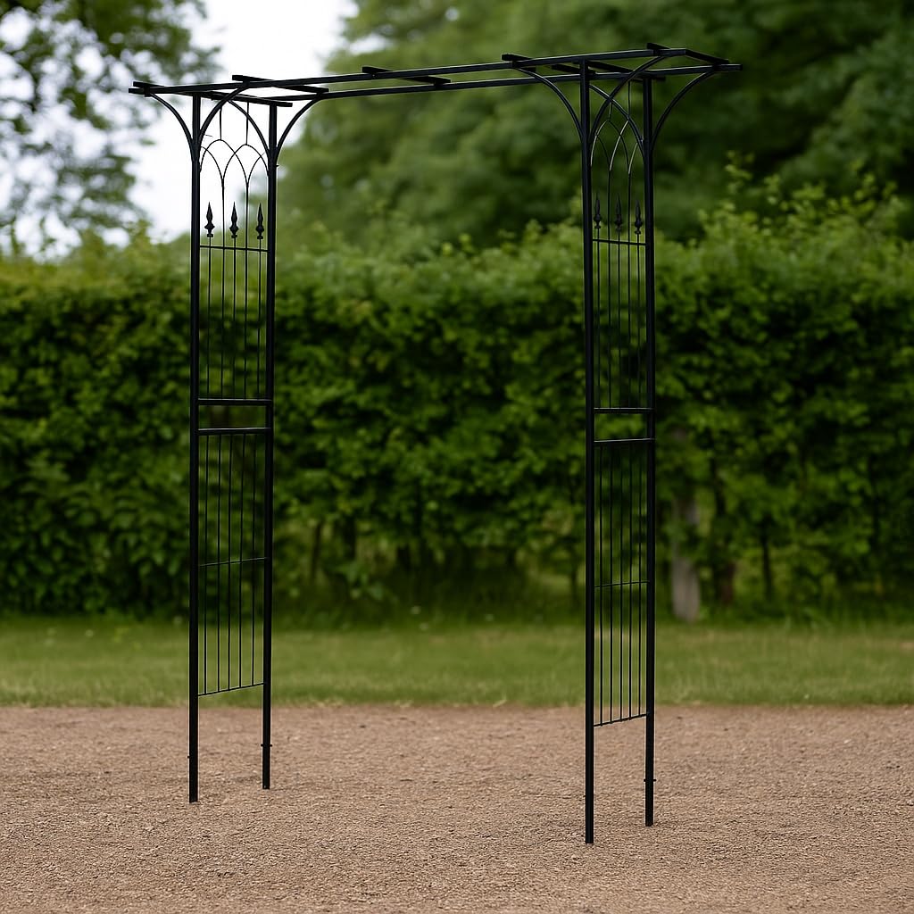 Wiltec Arco giardino rose 205x50x208cm acciaio nero