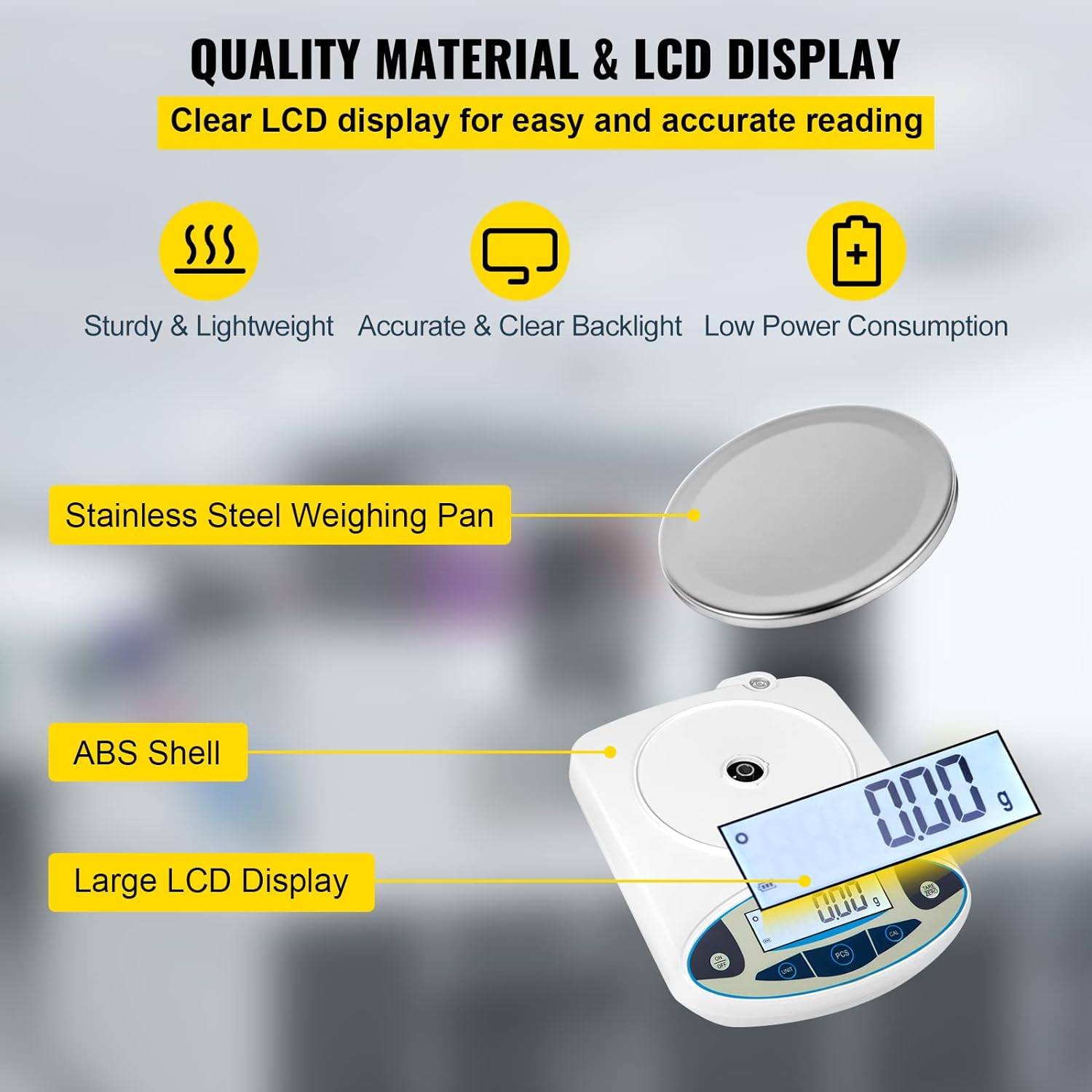 Tilswall Bilancia Analitica Laboratorio Digitale 3kg 0,01g