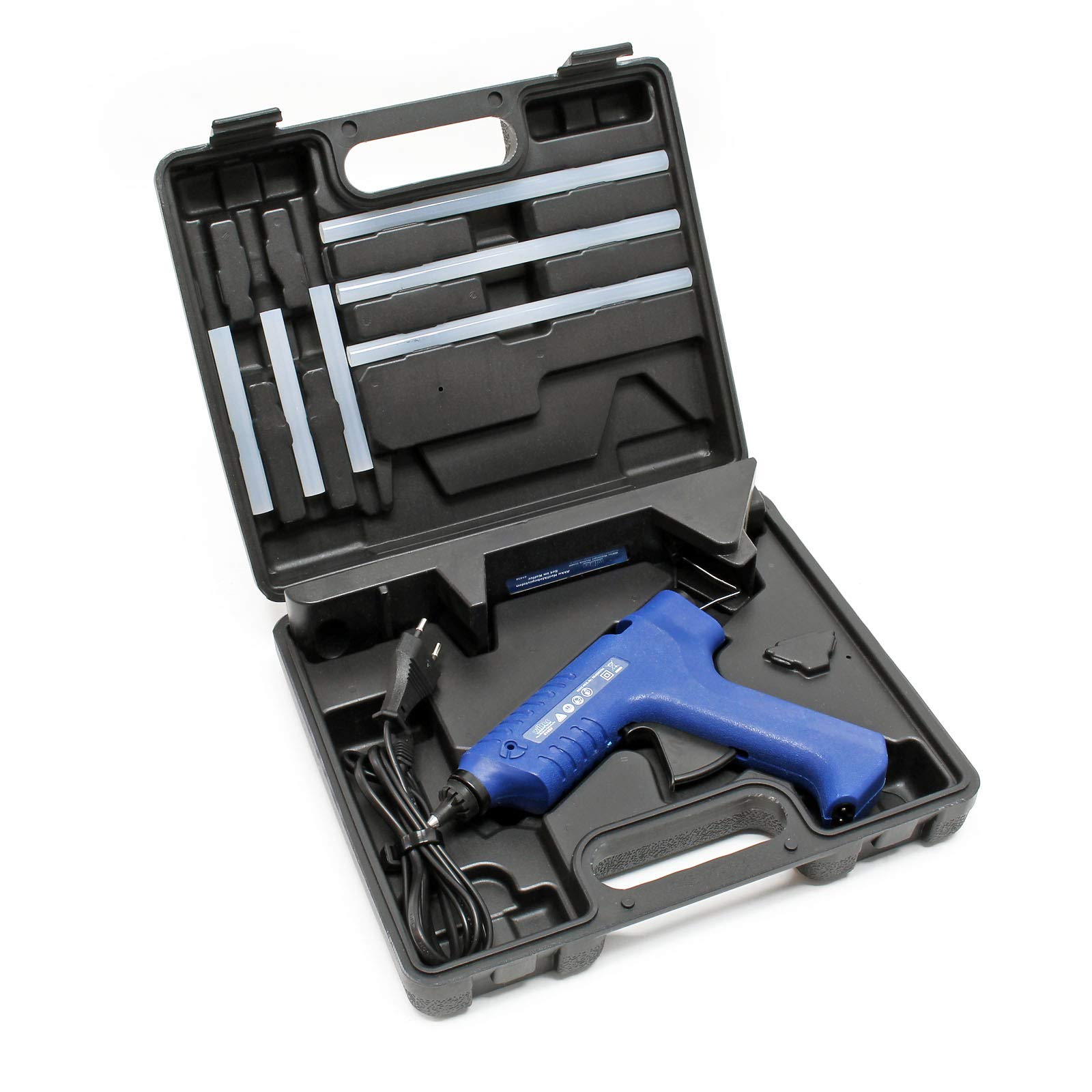 Wiltec Set Pistola Colla a Caldo 35-80 W Valigetta 6 Cartucce