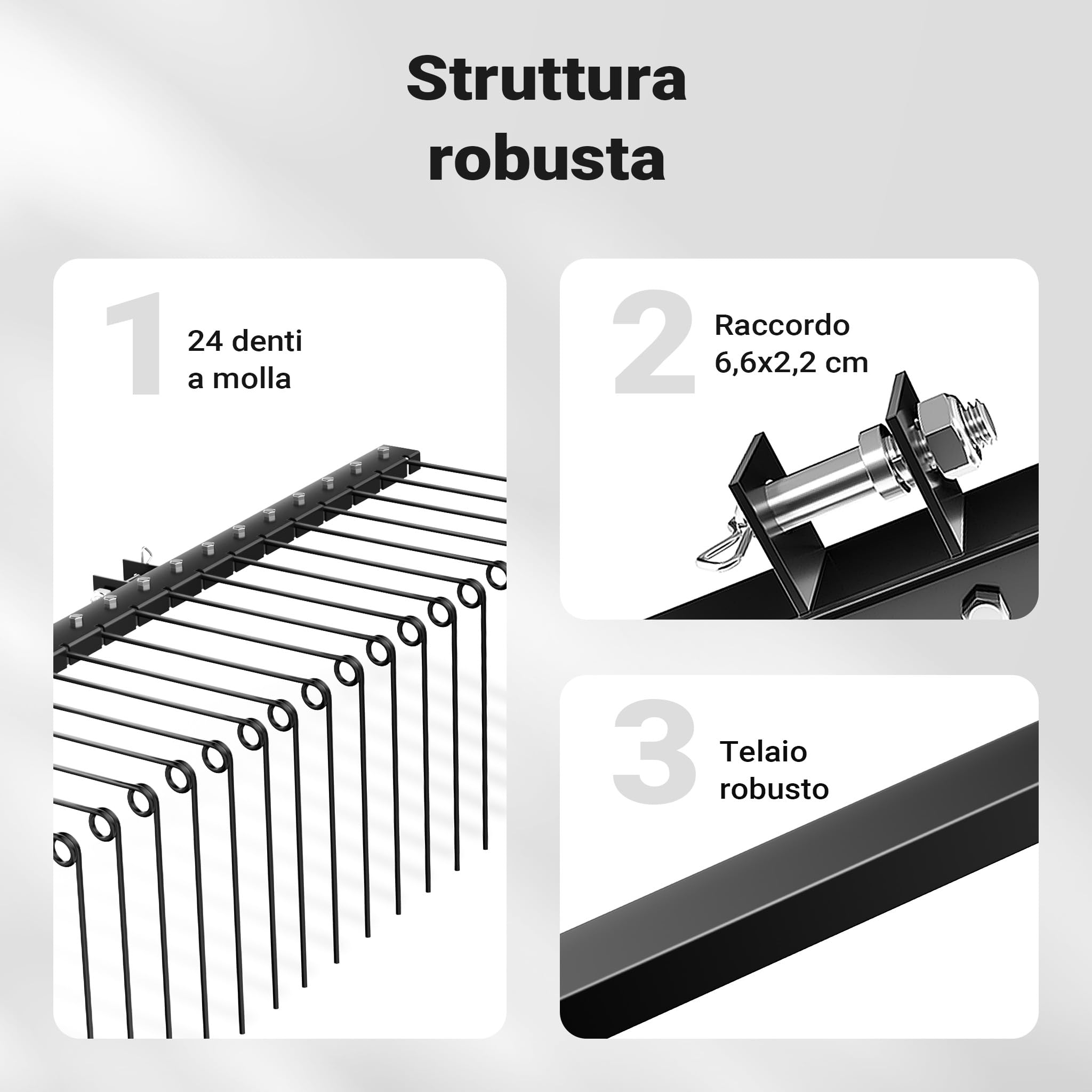 Wiltec Strigliatore Trainato 72" Arieggiatore Prato 183 cm