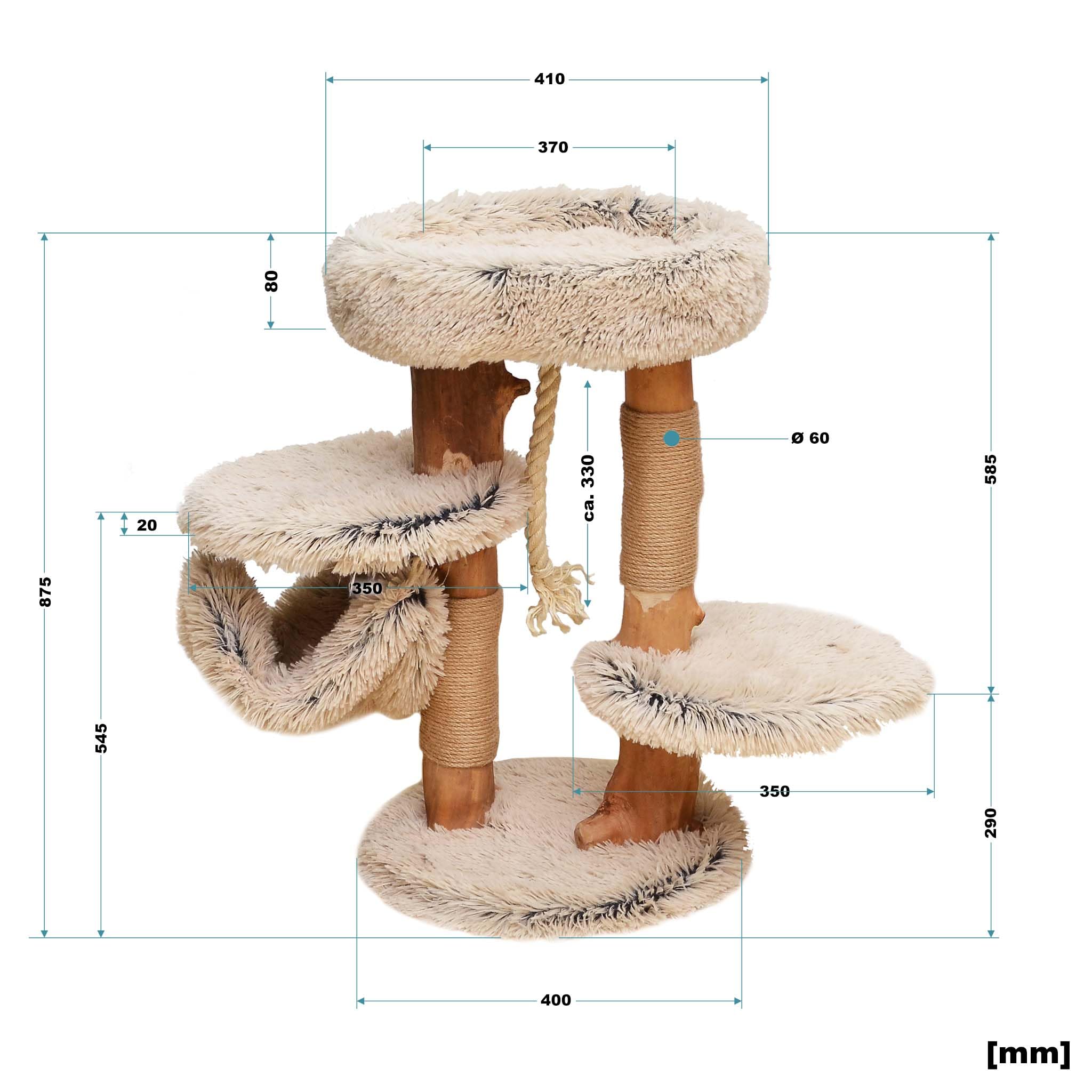 Fudajo Albero Tiragraffi Design 87,5 cm Legno Pero Peluche