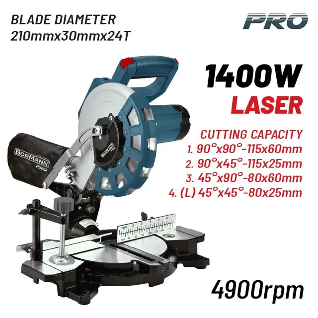 Bormann Pro BDX2135 troncatrice 210mm 1400W con laser