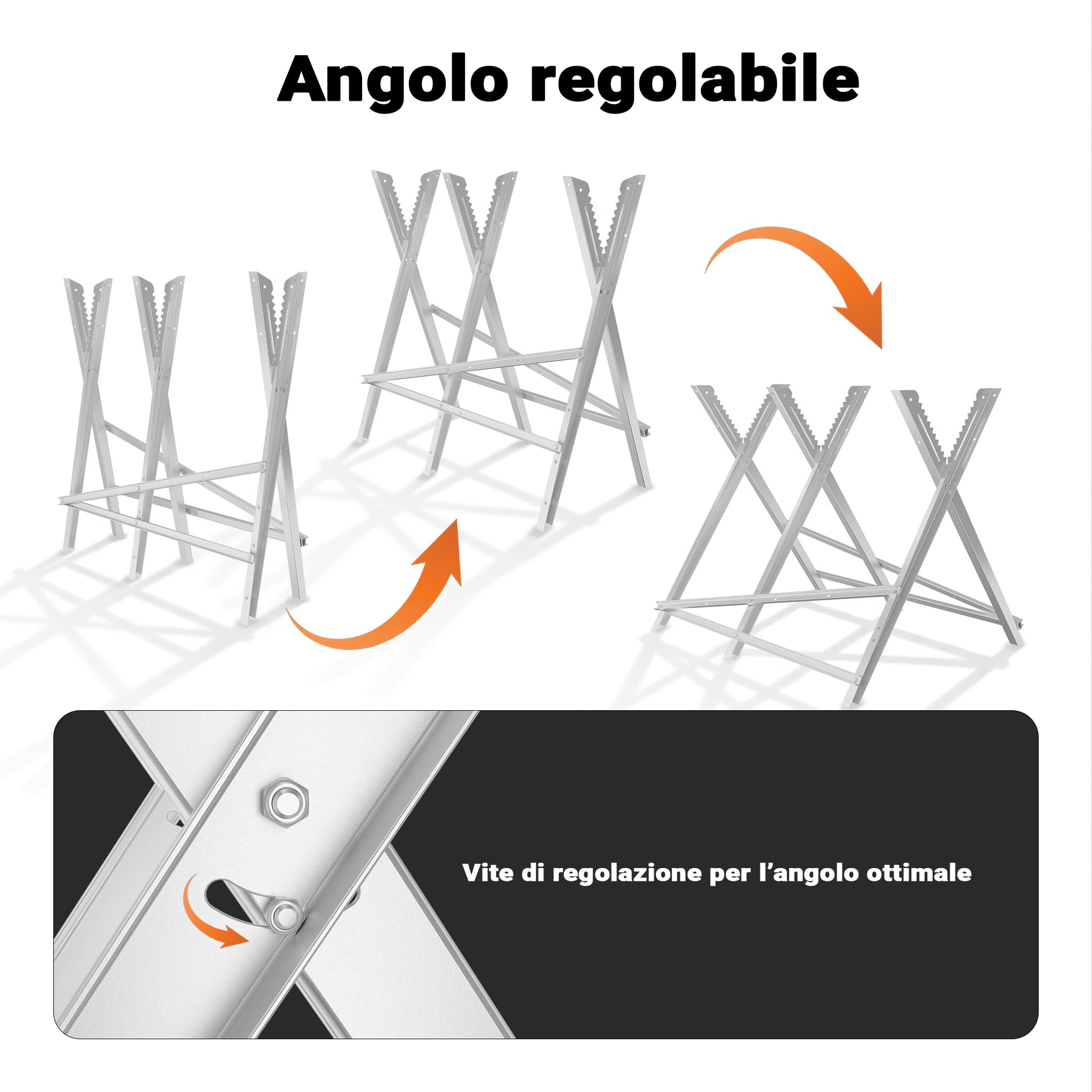 Wiltec Cavalletto Taglialegna Pieghevole 100 Kg Acciaio