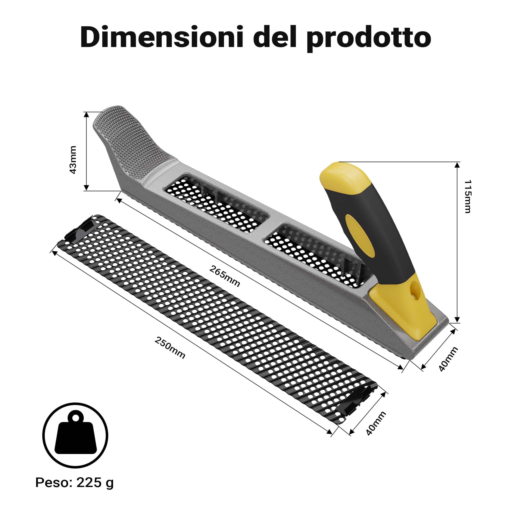 Wiltec Pialla Cartongesso 250 mm con Lama Ricambio
