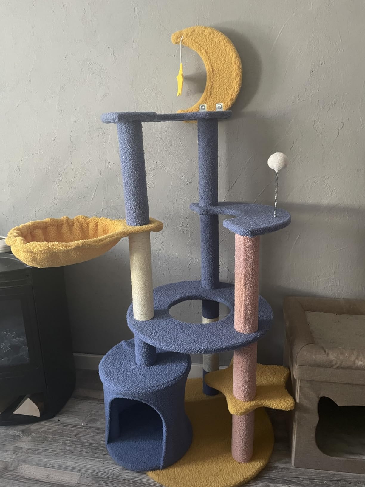 Fudajo Albero Tiragraffi 132 cm Blu Giallo Luna