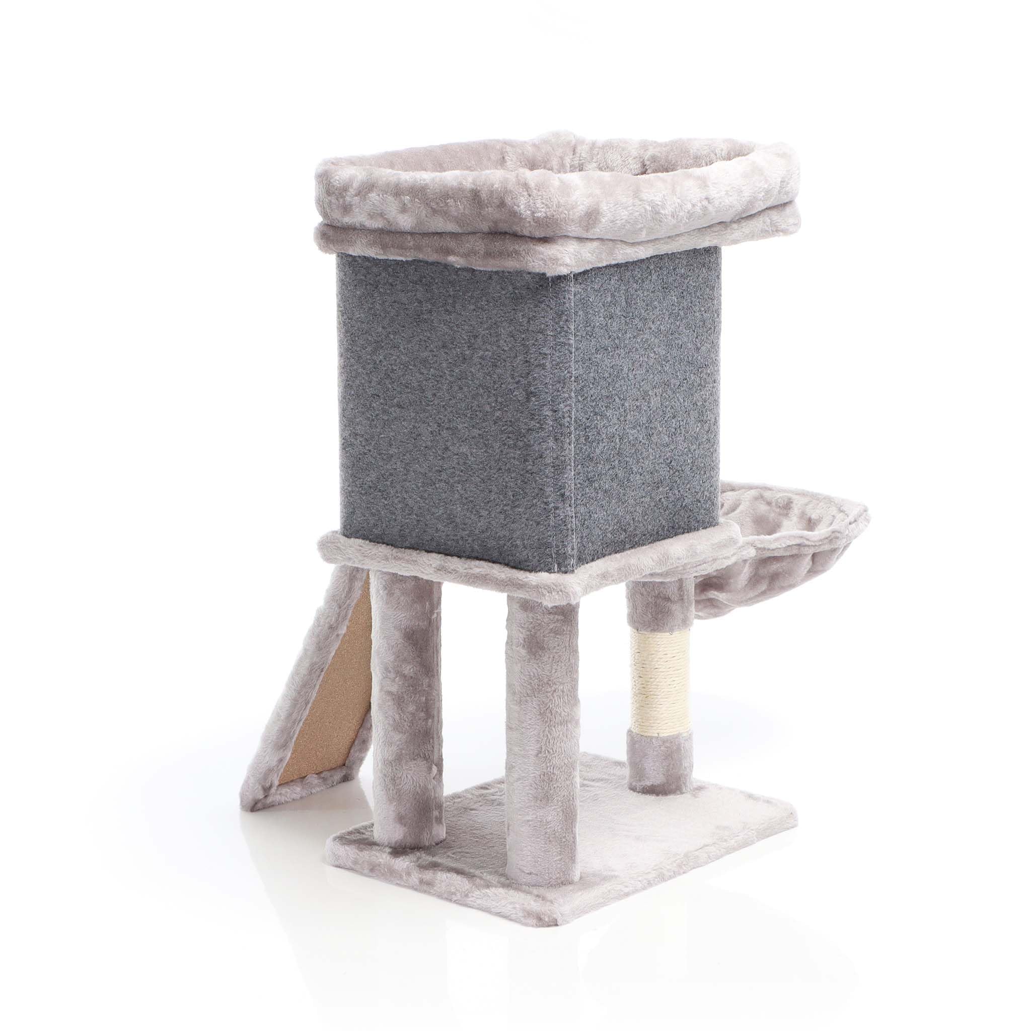 Fudajo Albero Tiragraffi 71,5 cm Tiragraffi Grigio con Casetta