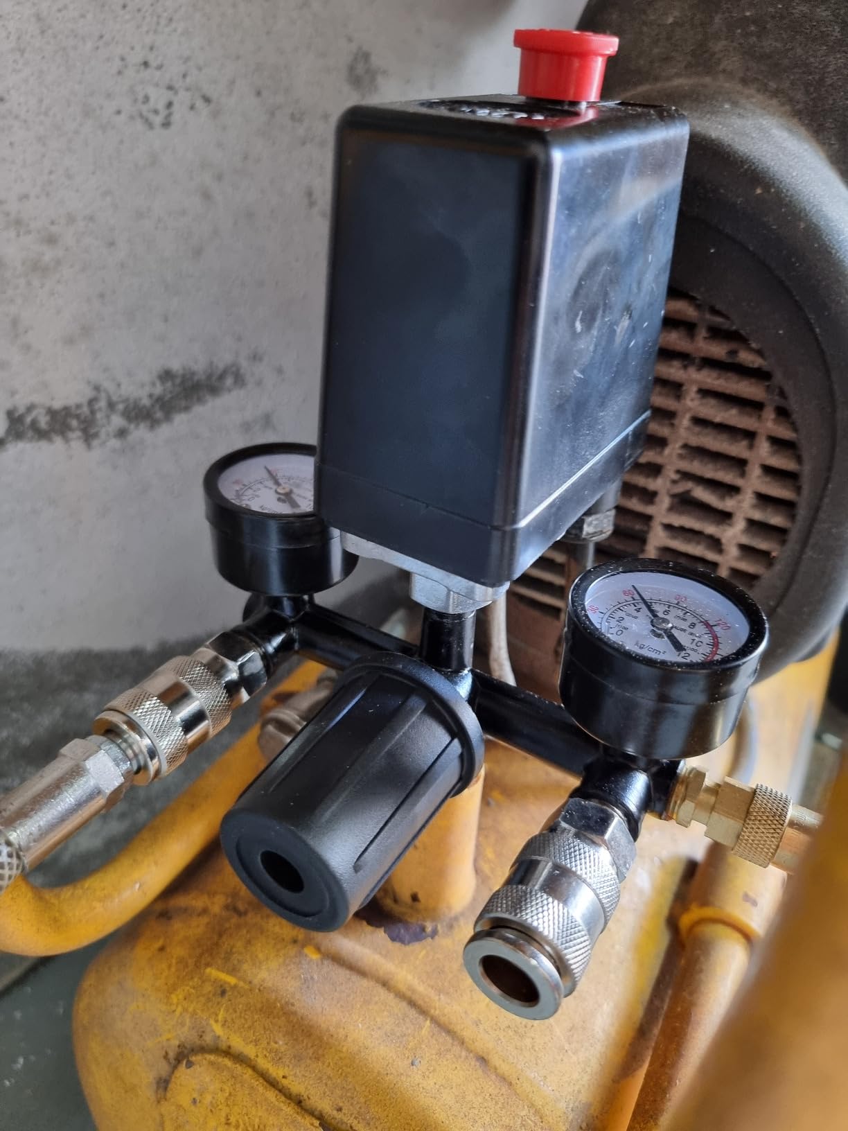 Wiltec regolatore pressione pressostato compressore 8 bar 2 manometri