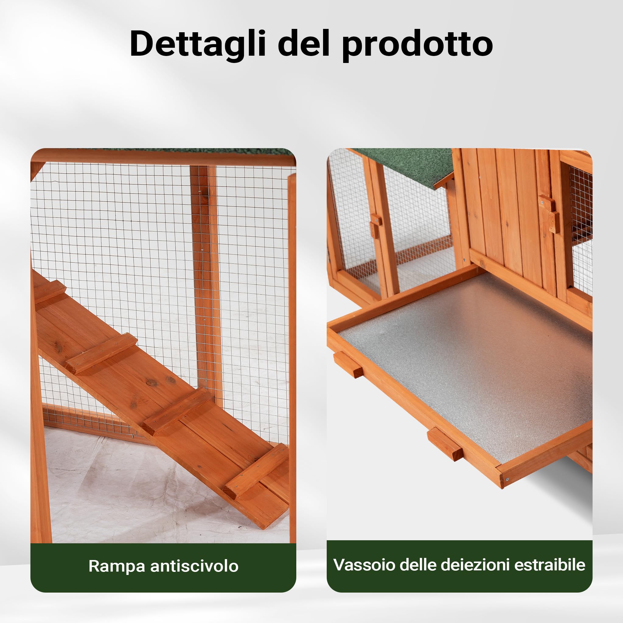 Wiltec conigliera recinto esterno 219x53x85 cm