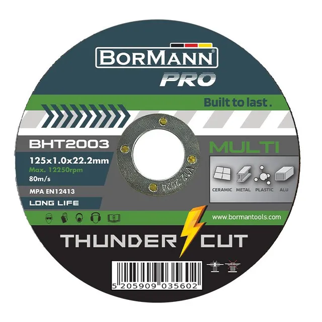 Bormann Thunder-Cut Disco Taglio Multi 125x1 mm Lunga Durata