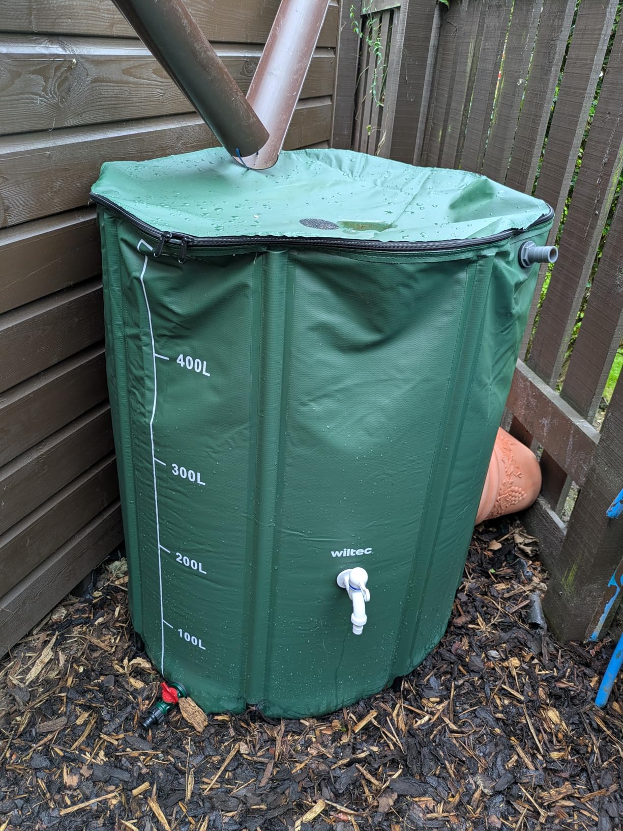 Wiltec Serbatoio acqua piovana pieghevole 250L PVC