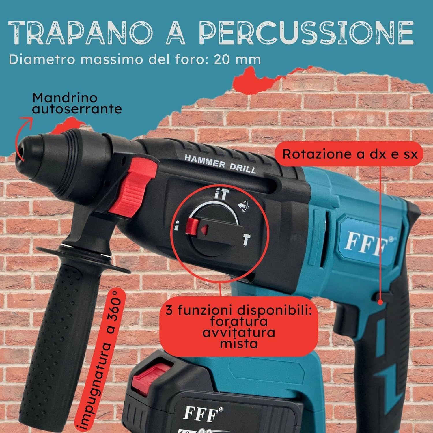 De Rosa Shop Kit 4 in 1 68V utensili a batteria 4 pezzi