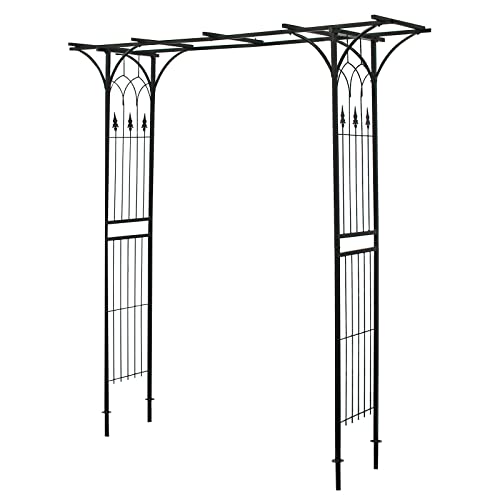 Wiltec Arco giardino rose 205x50x208cm acciaio nero
