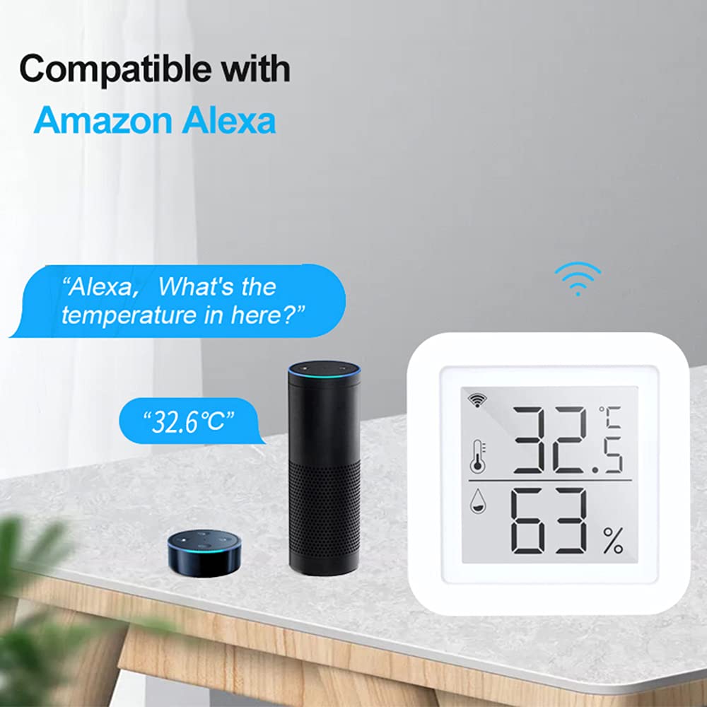 Weytoll Termometro Igrometro digitale WiFi Alexa calendario