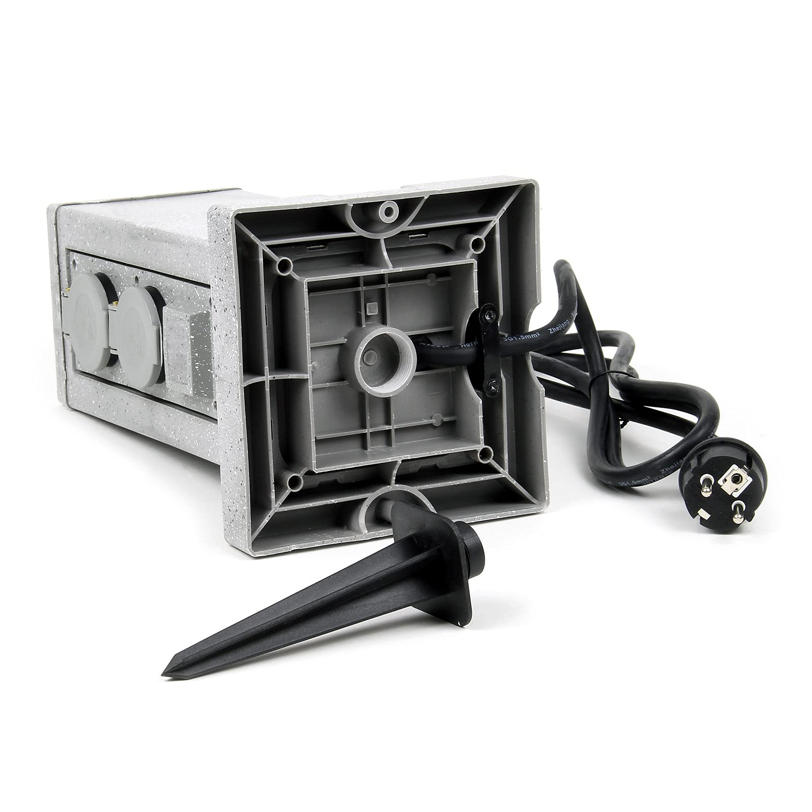 Wiltec colonna multipresa da esterno 4 prese IP44 con picchetto
