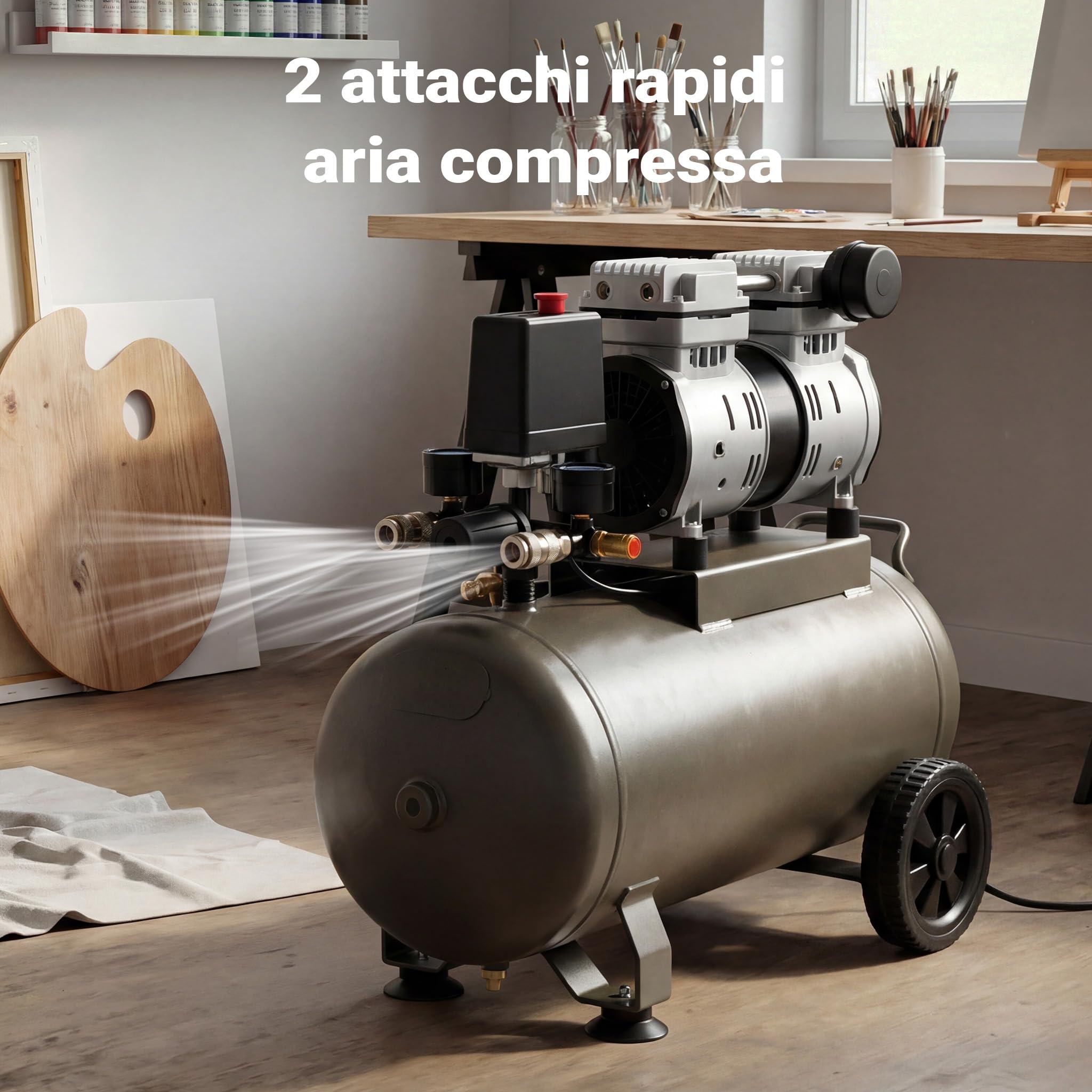 Wiltec regolatore pressione pressostato compressore 8 bar 2 manometri