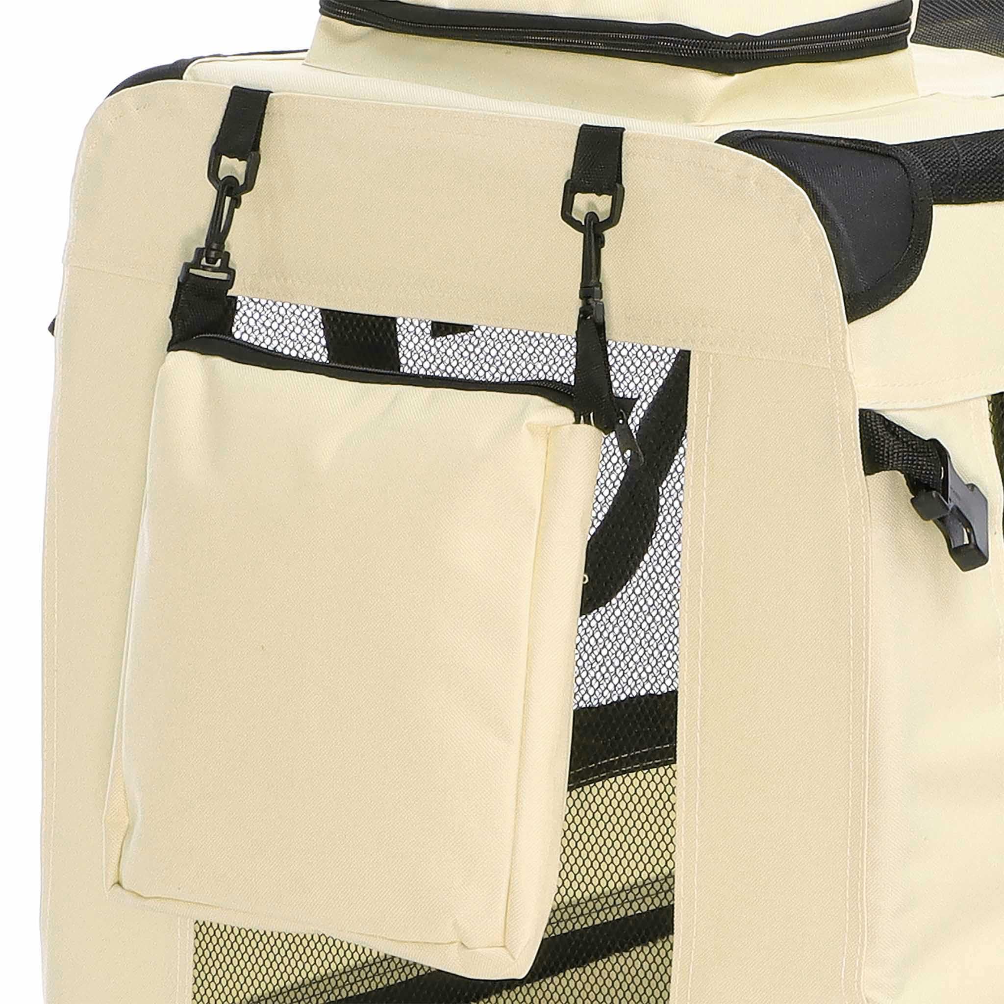 Fudajo trasportino pieghevole beige M 60x42x44cm