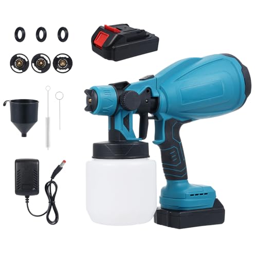 Weytoll Pistola Vernice Batteria 300W 800 ml 2 Batterie Rame