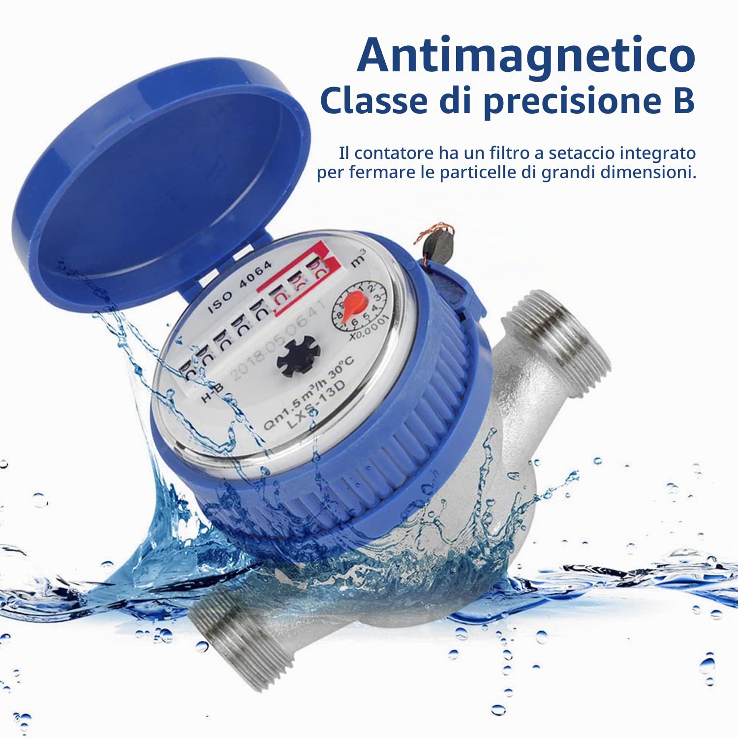 Weytoll Contatore Acqua Fredda 15 mm 1/2" Meccanico 1,5 m³/h