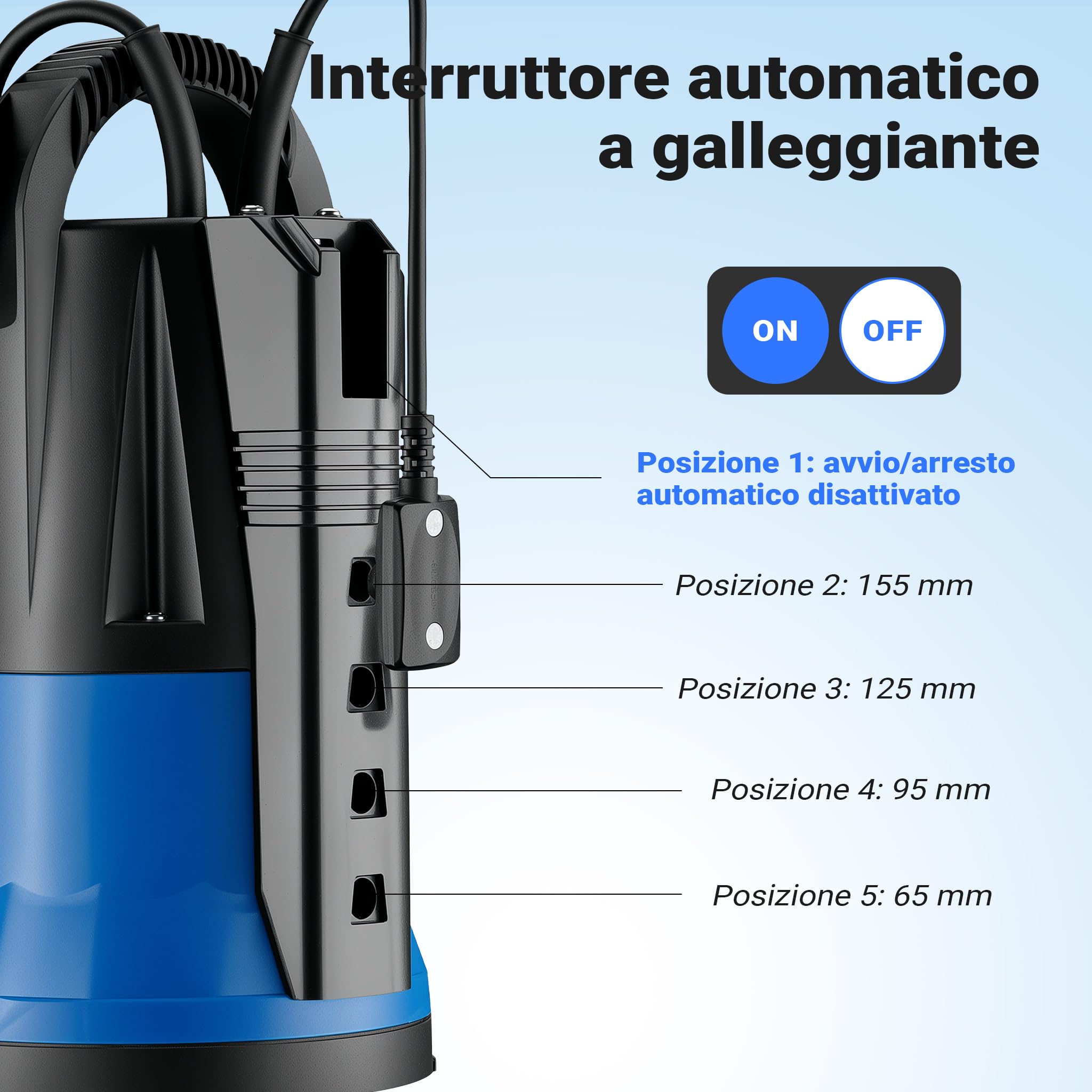 Wiltec pompa sommersa acque reflue 400W 6000 l/h 7m