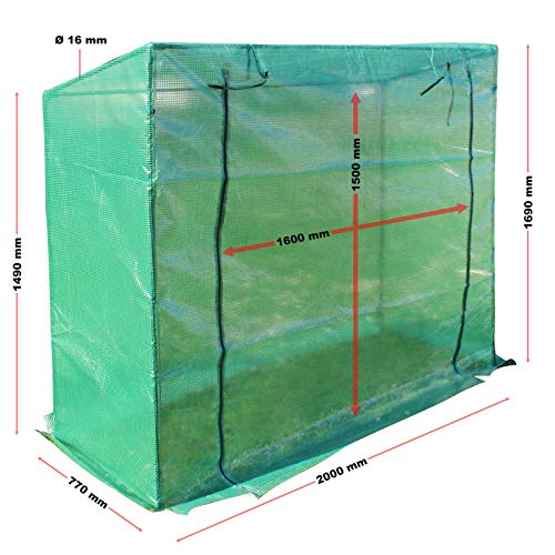 Wiltec Serra Giardino 200x77x169 cm Rete PE Pomodori