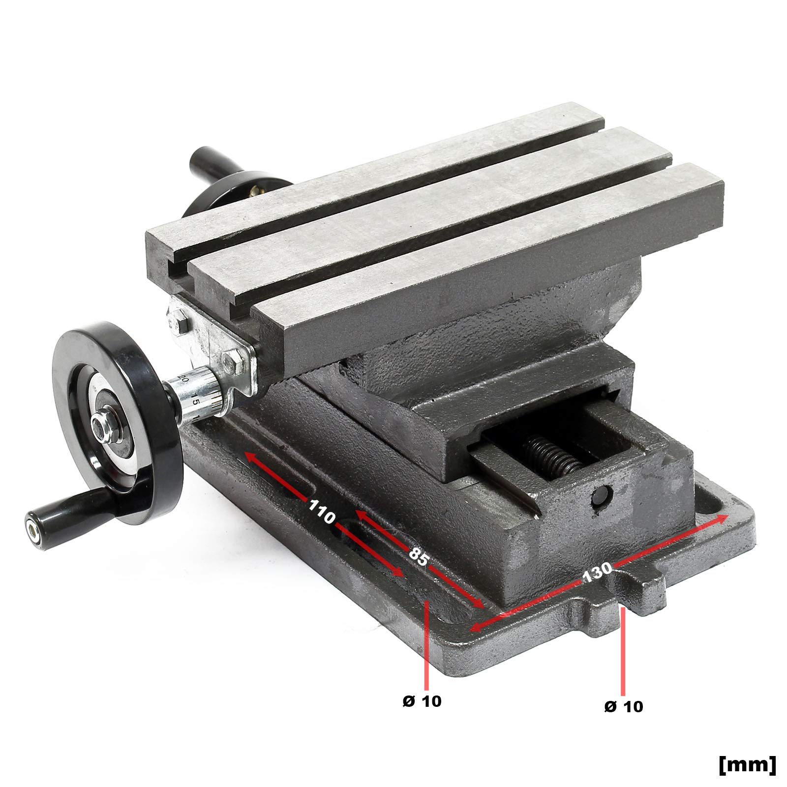 Wiltec Tavola a Croce 220x100 mm per Fresatura in Ghisa