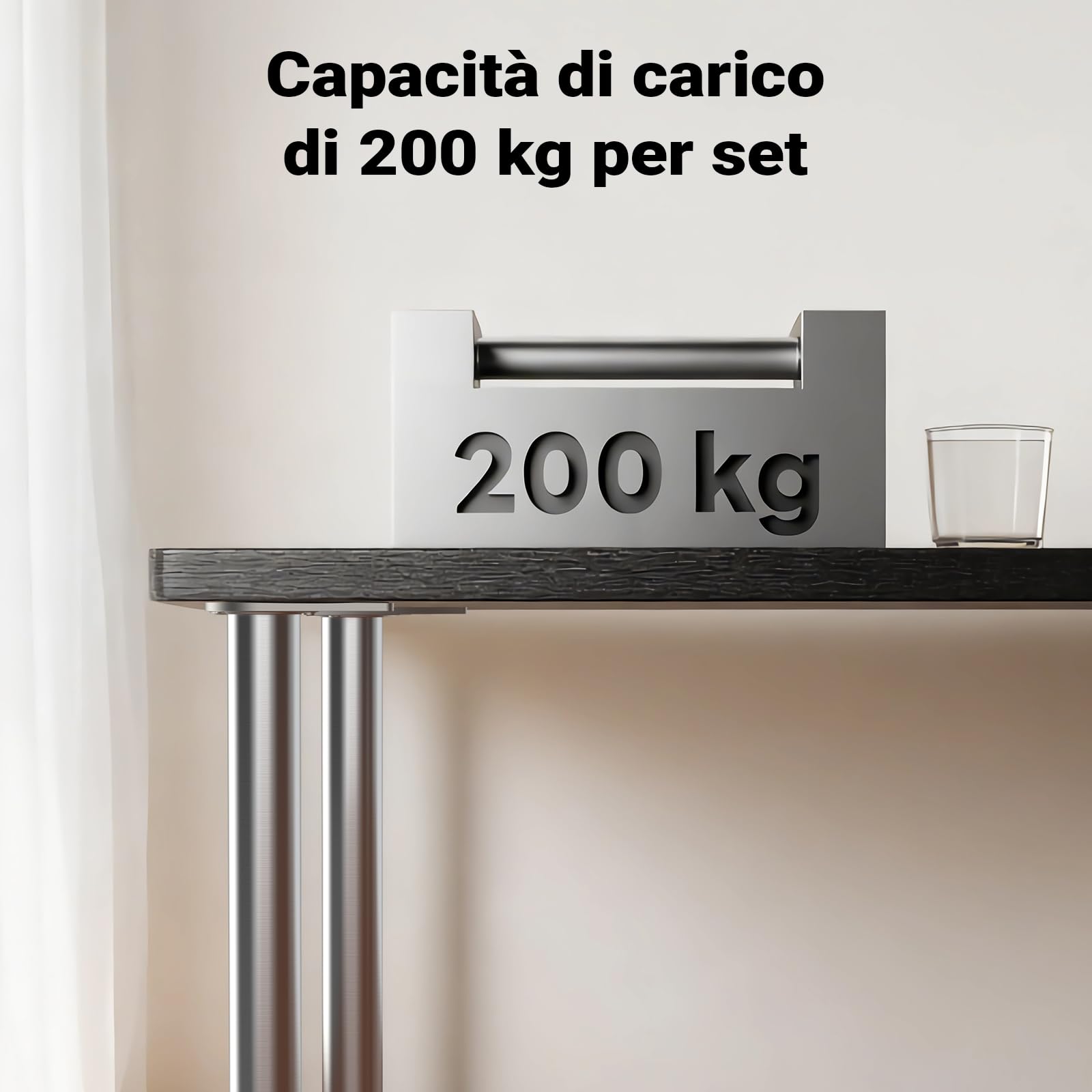 Wiltec Set 4 Gambe Tavolo Acciaio Nichel 1100mm Ø60