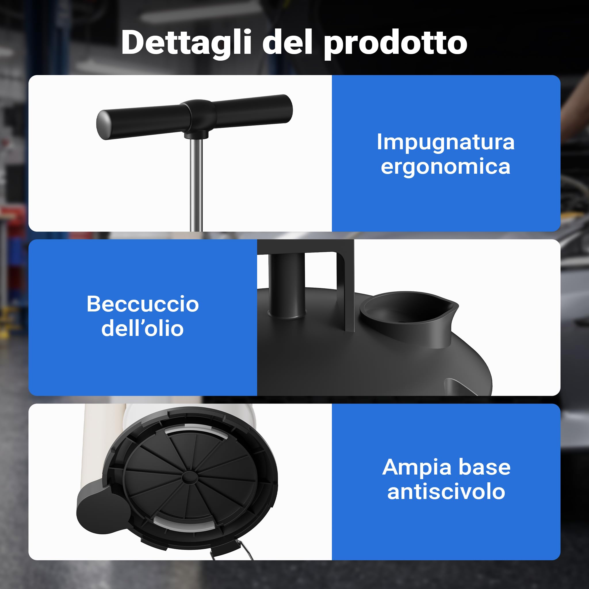Wiltec pompa aspirazione olio manuale 7 litri con tubi