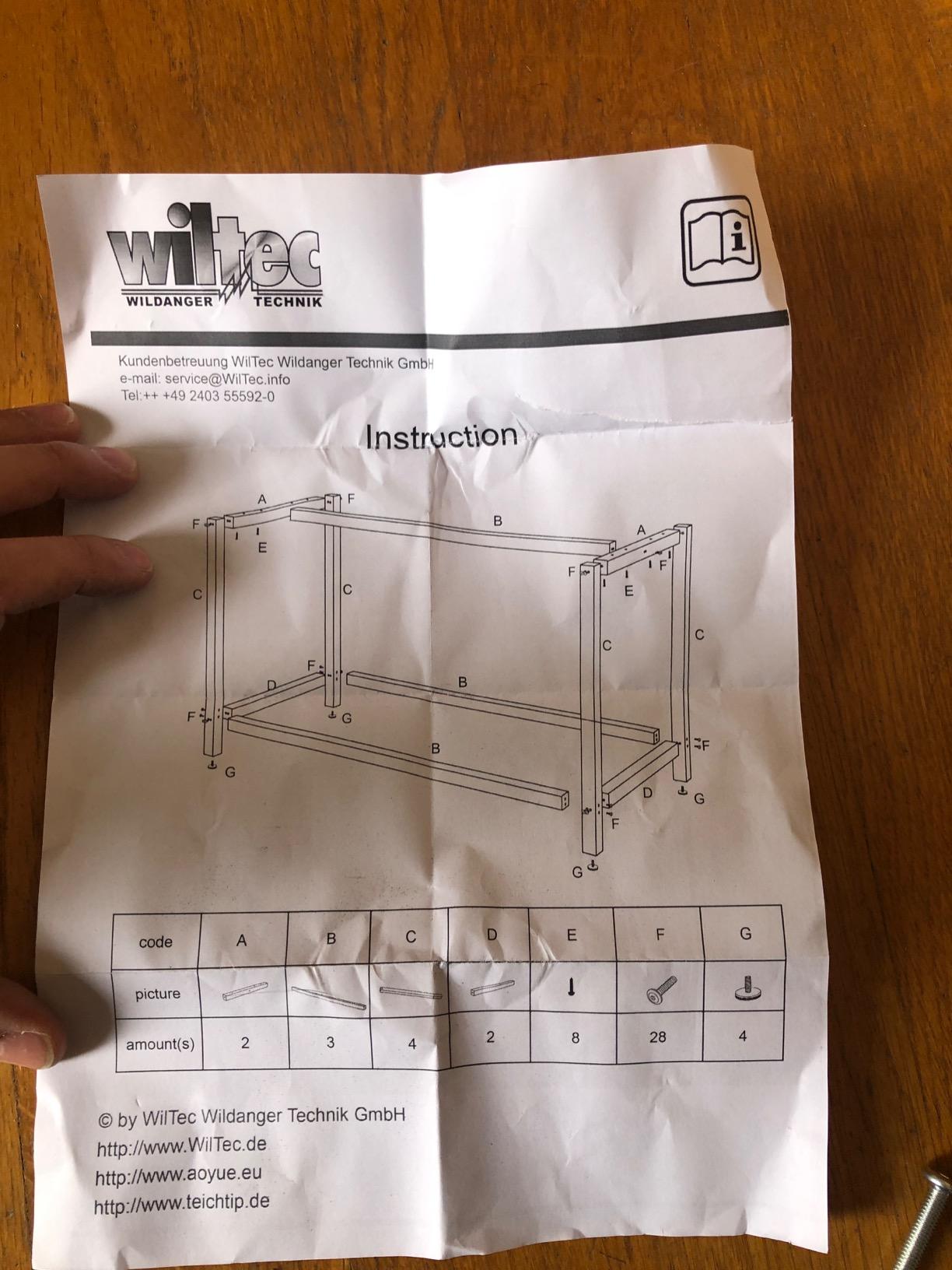 Wiltec Telaio banco lavoro acciaio 125x57x81 cm antracite