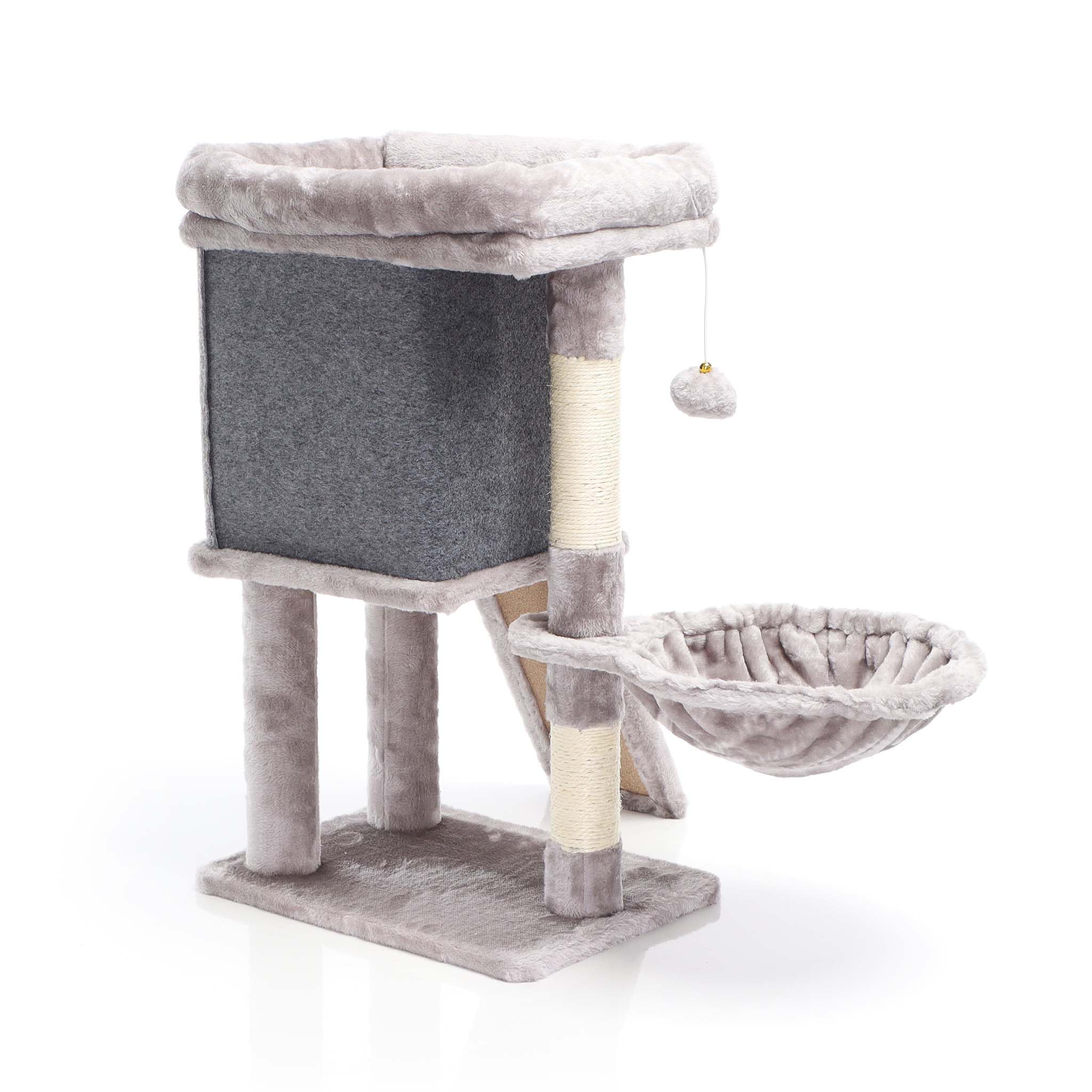 Fudajo Albero Tiragraffi 71,5 cm Tiragraffi Grigio con Casetta