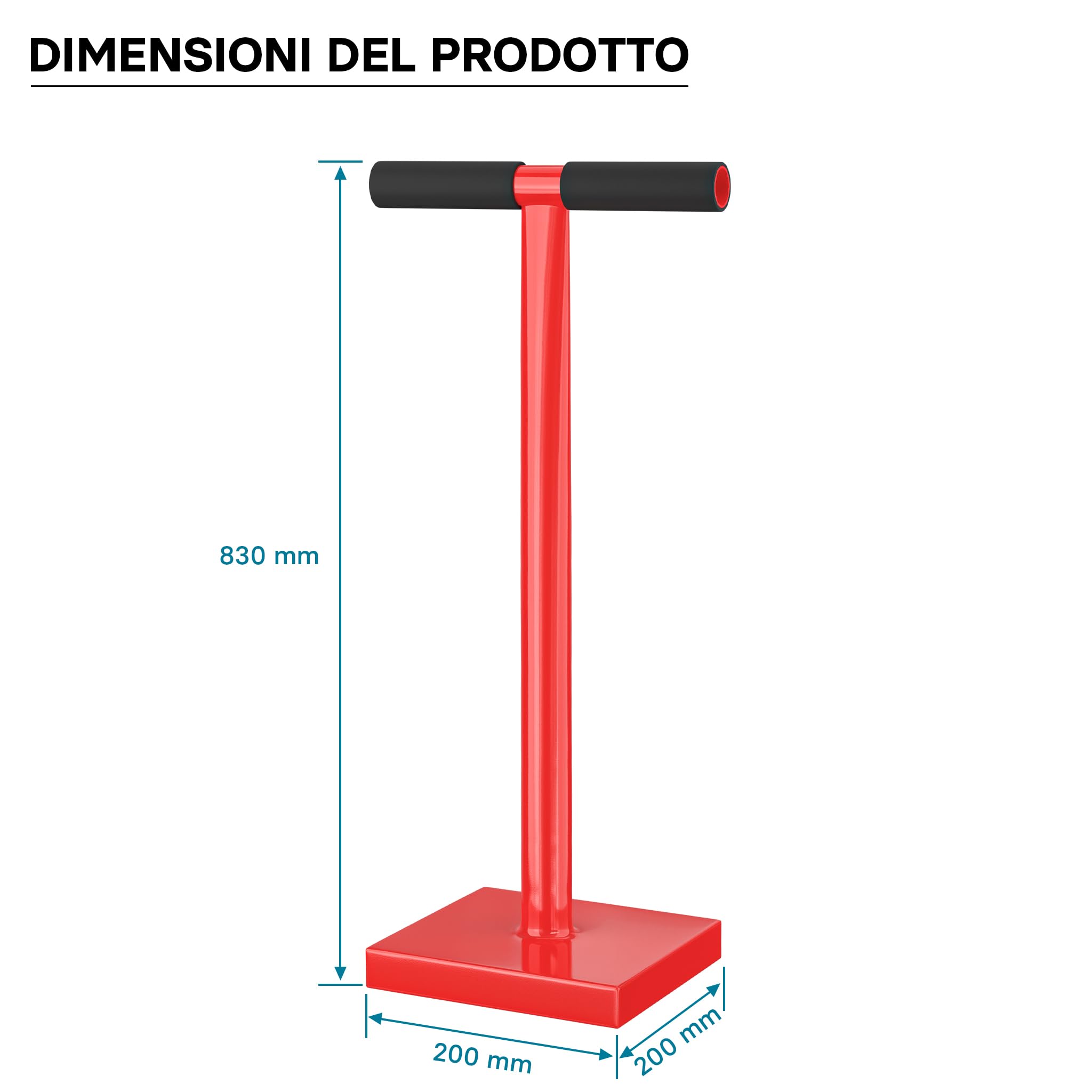 Wiltec Costipatore Manuale 11,5 kg Piastra 20x20 cm Acciaio