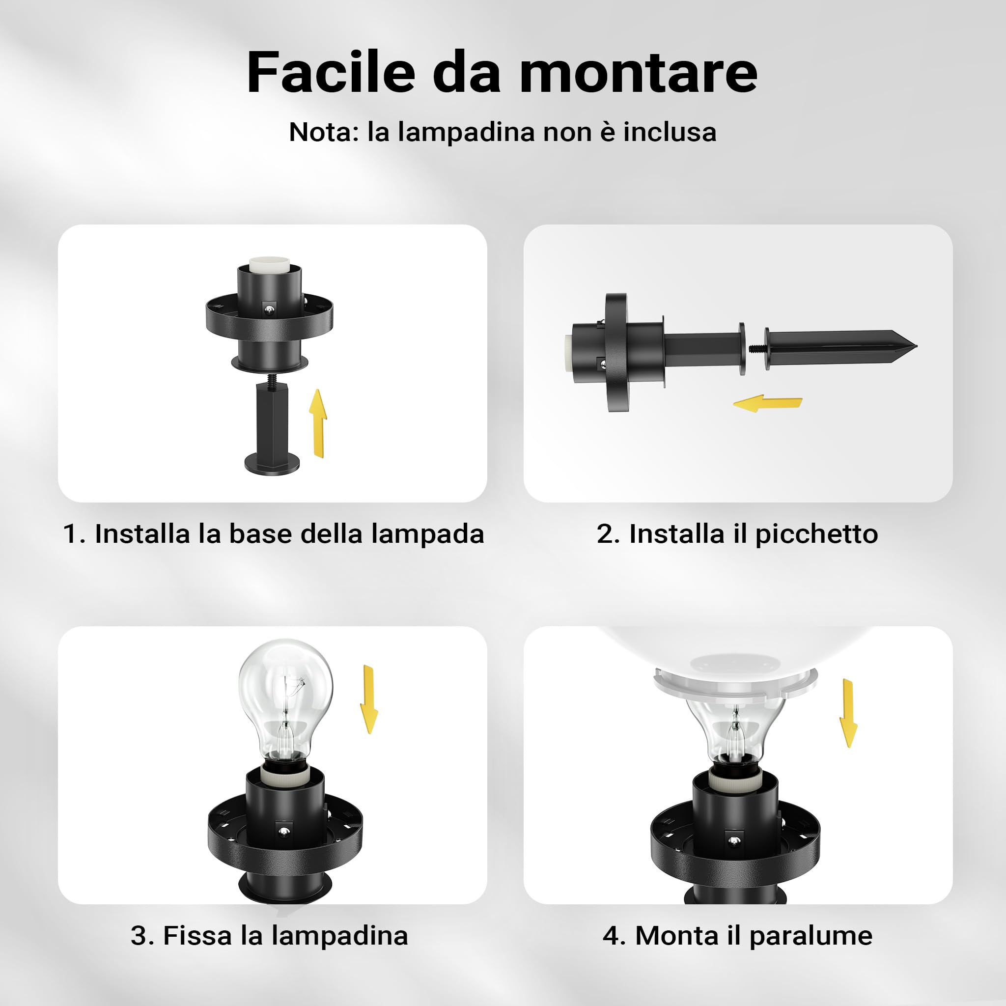 Wiltec Sfera Luminosa Esterno Ø30cm E27 con Picchetto IP44